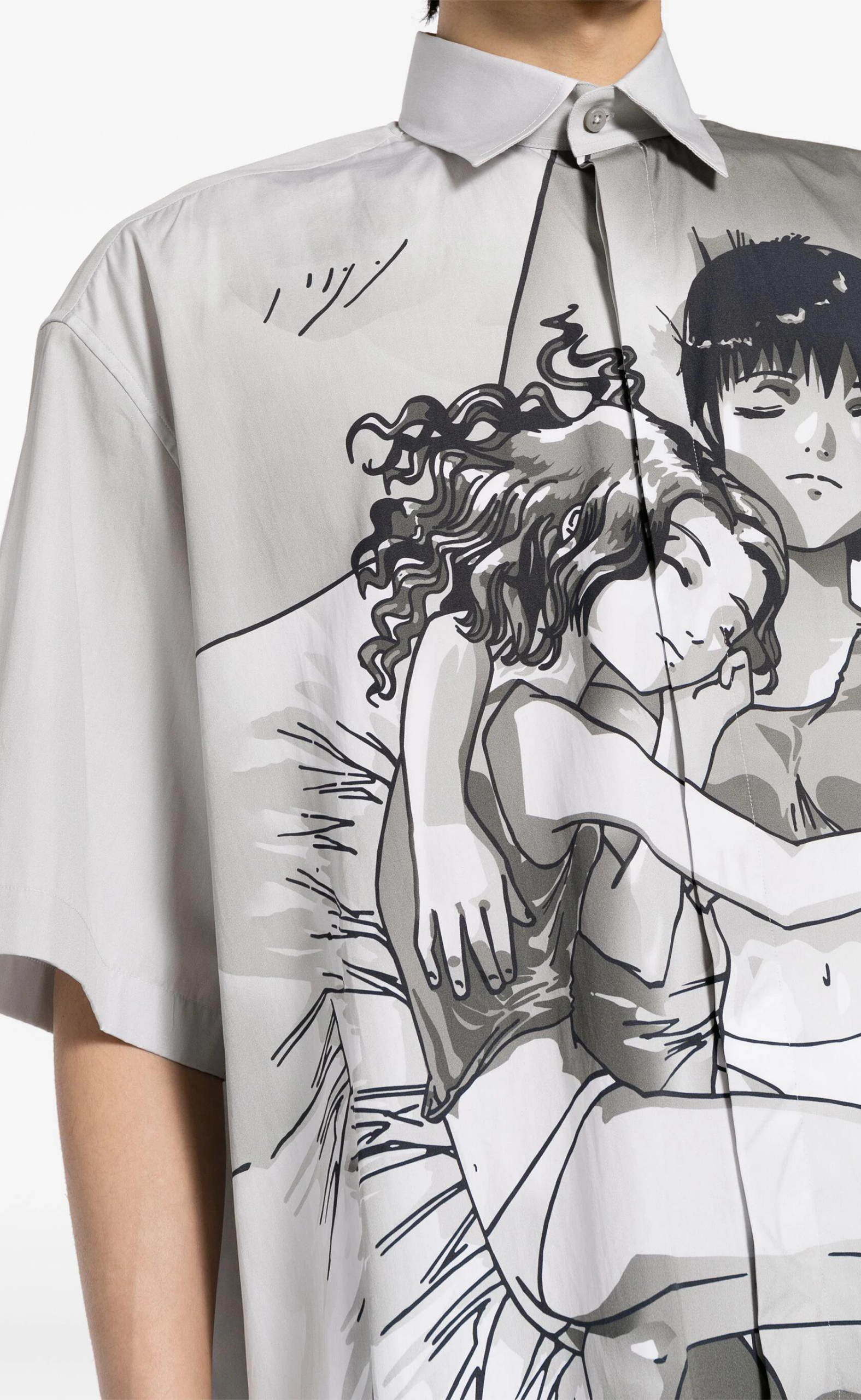 ANIME SHORT-SLEEVED BLACK WHITE SHIRT