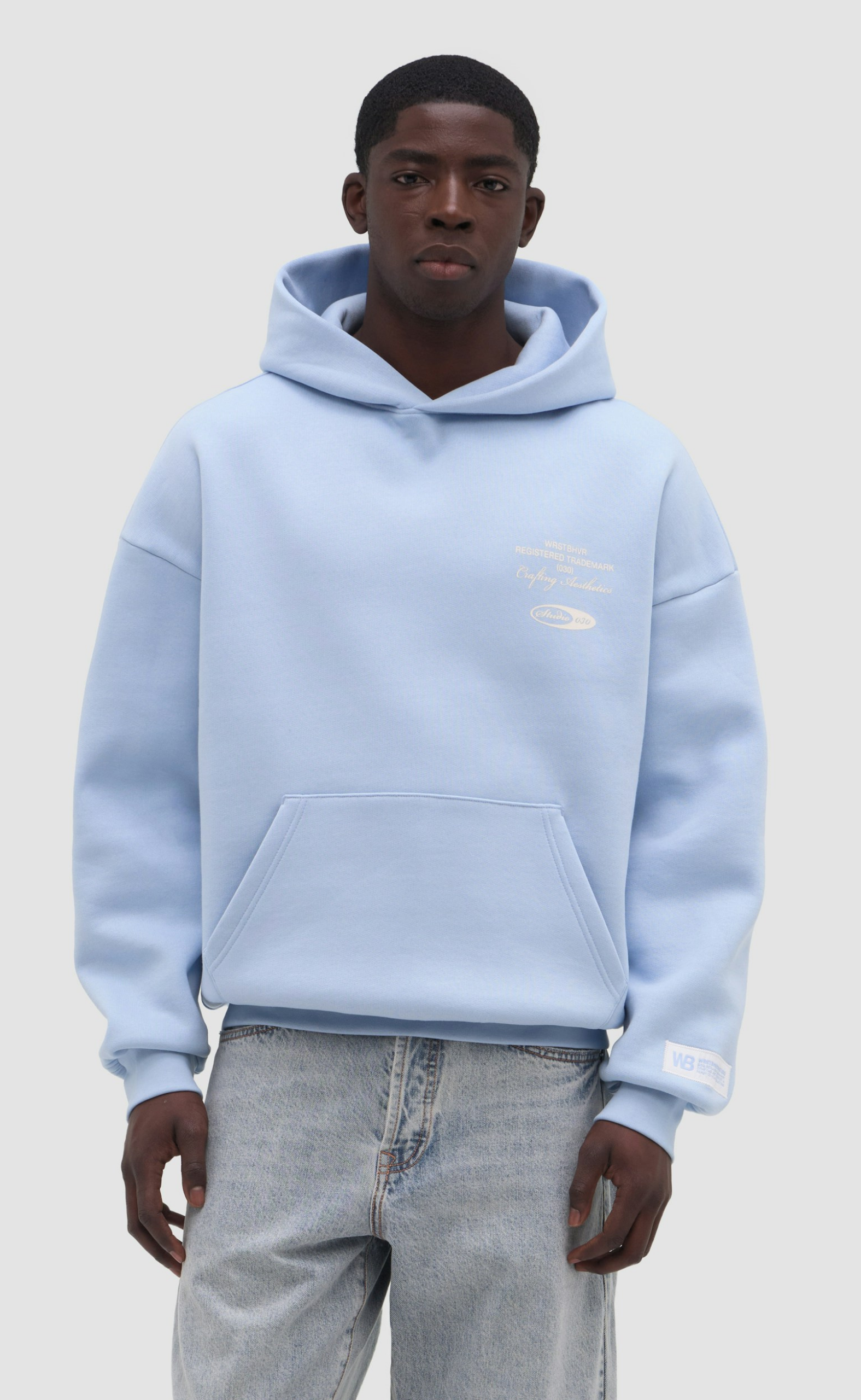 STUDIO V13 CHAMBRAY BLUE HOODIE