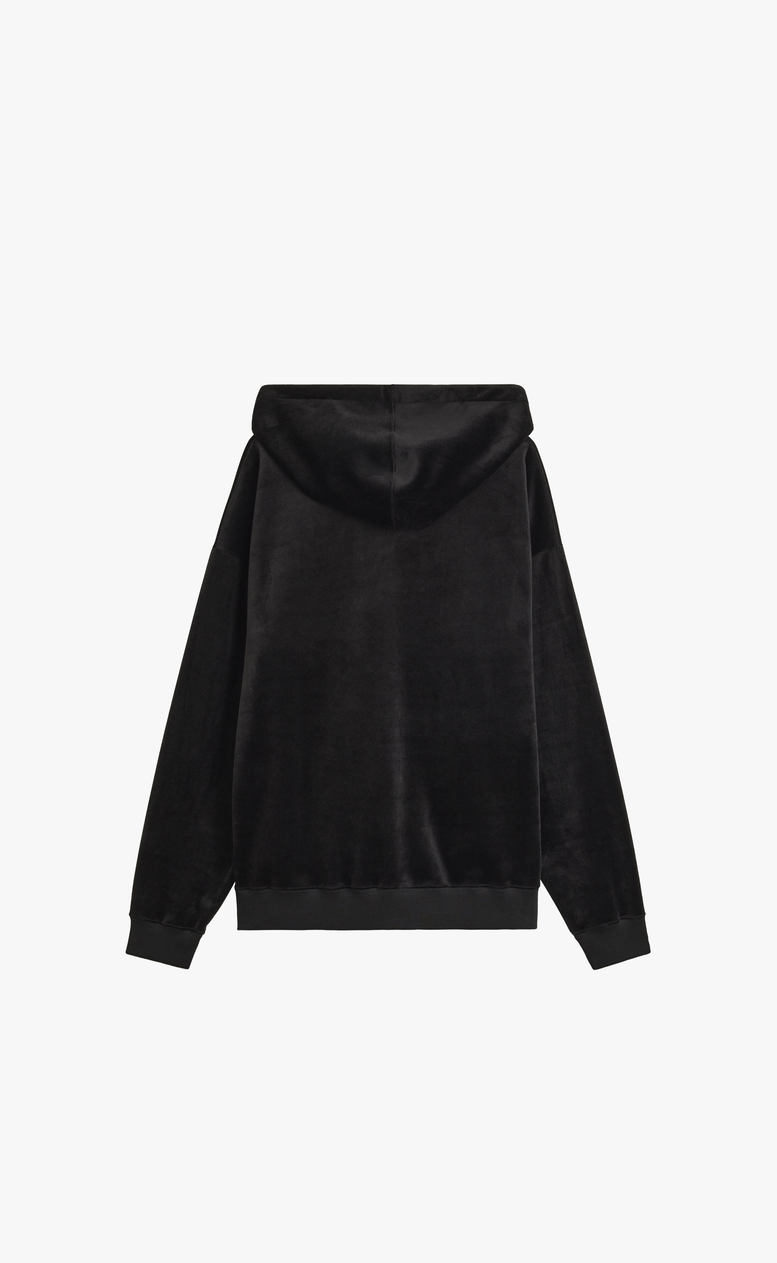Y-3 VELVET CORDUROY ZIP BLACK HOODIE