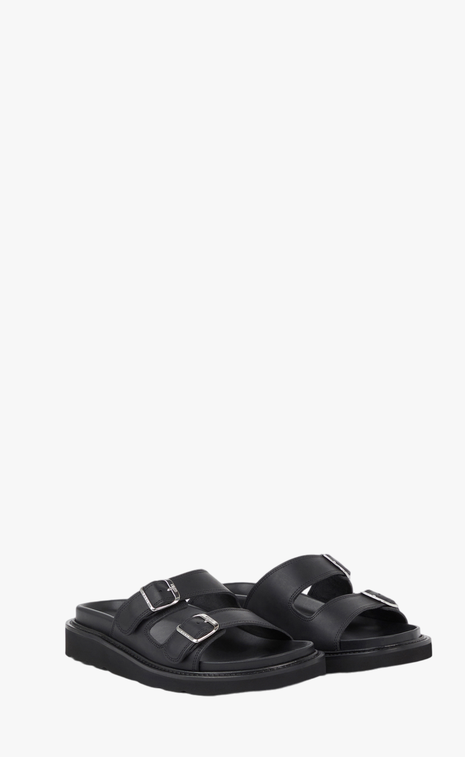 KENZO LEATHER BLACK SLIPPERS