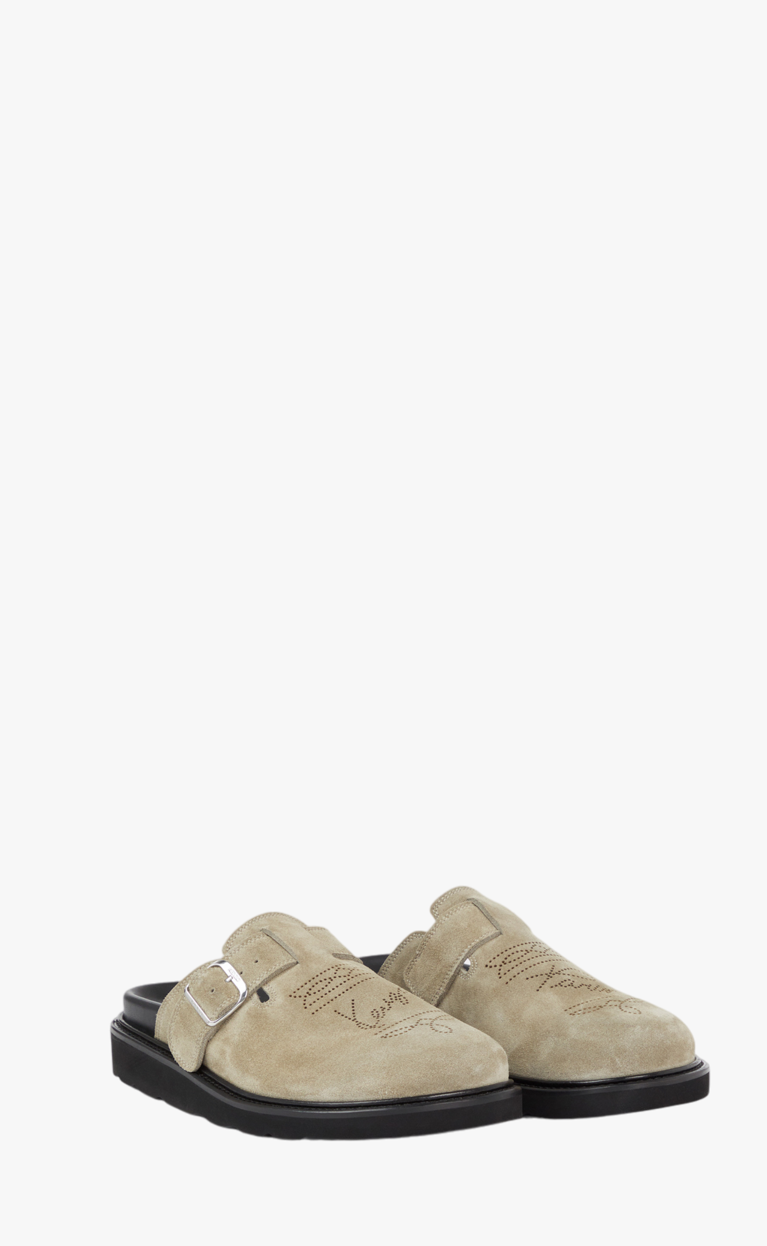 KENZO LEATHER CLOGS BEIGE SLIPPERS