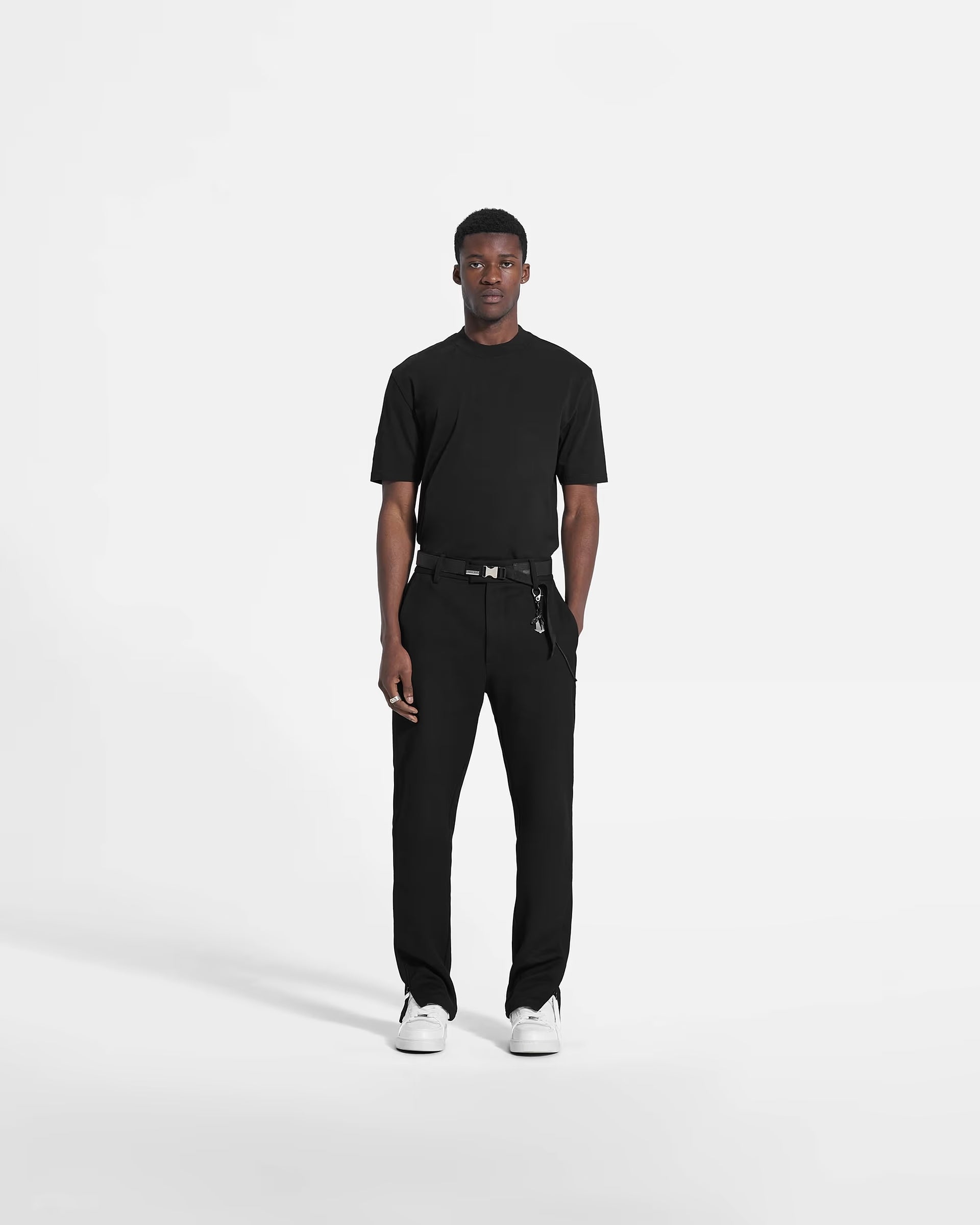 BLACK SPLIT PANT FIXED WAISTBAND