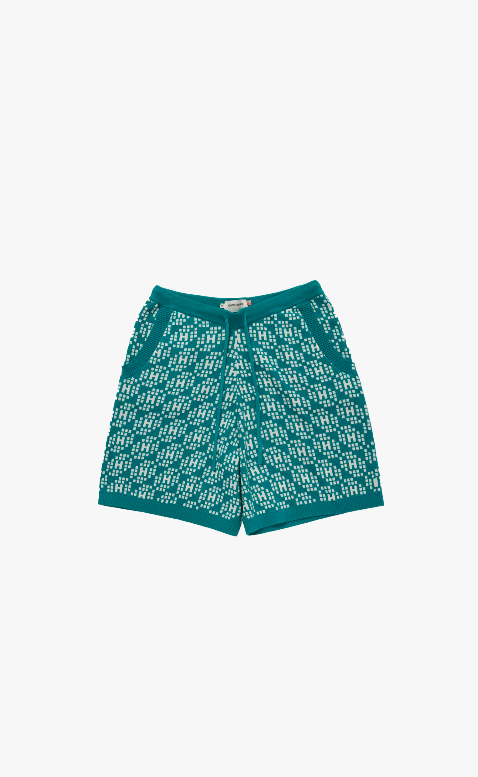 H KNIT TEAL SHORTS