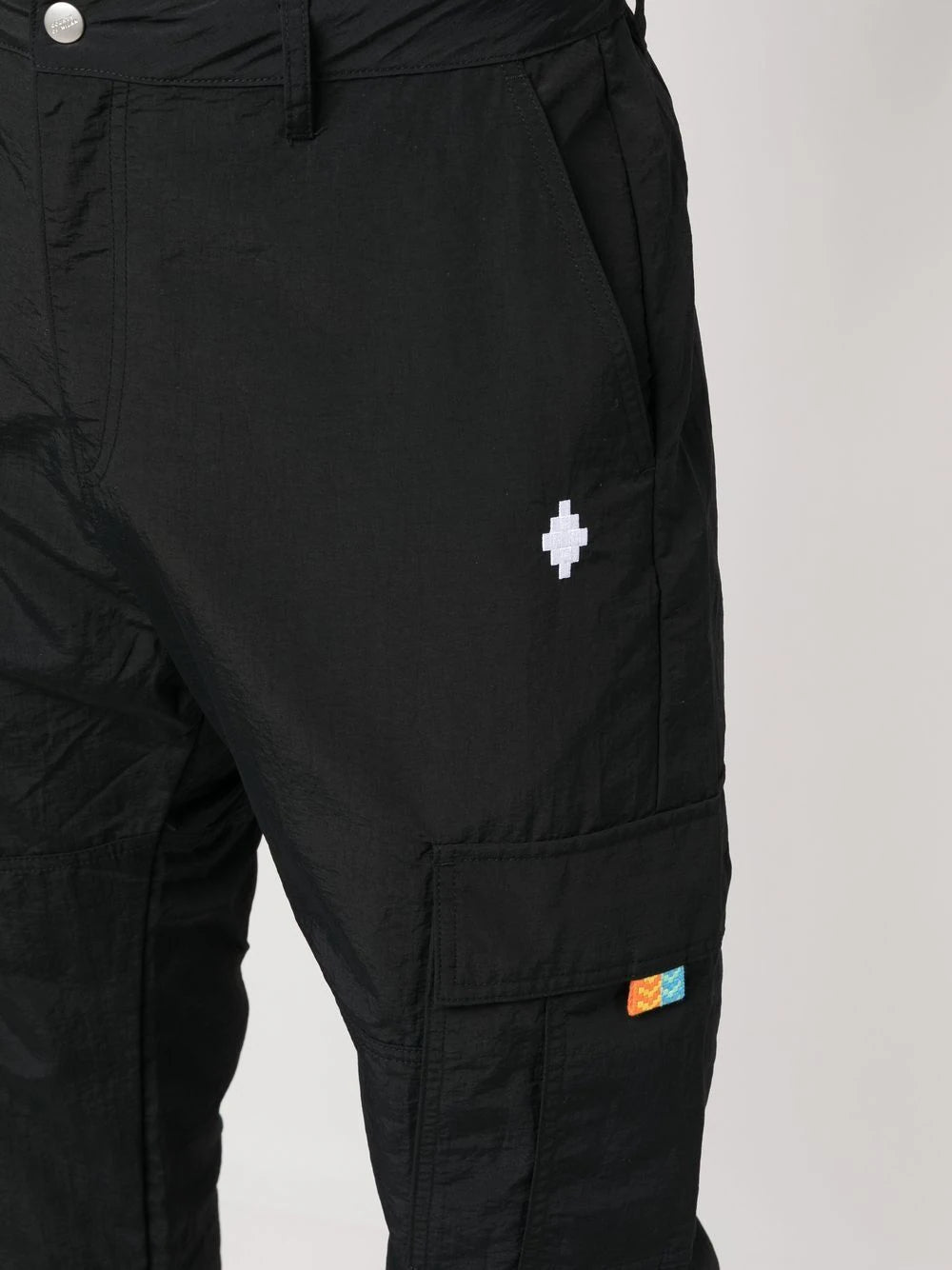 CROSS NYLON CARGO PANTS BLACK WHITE