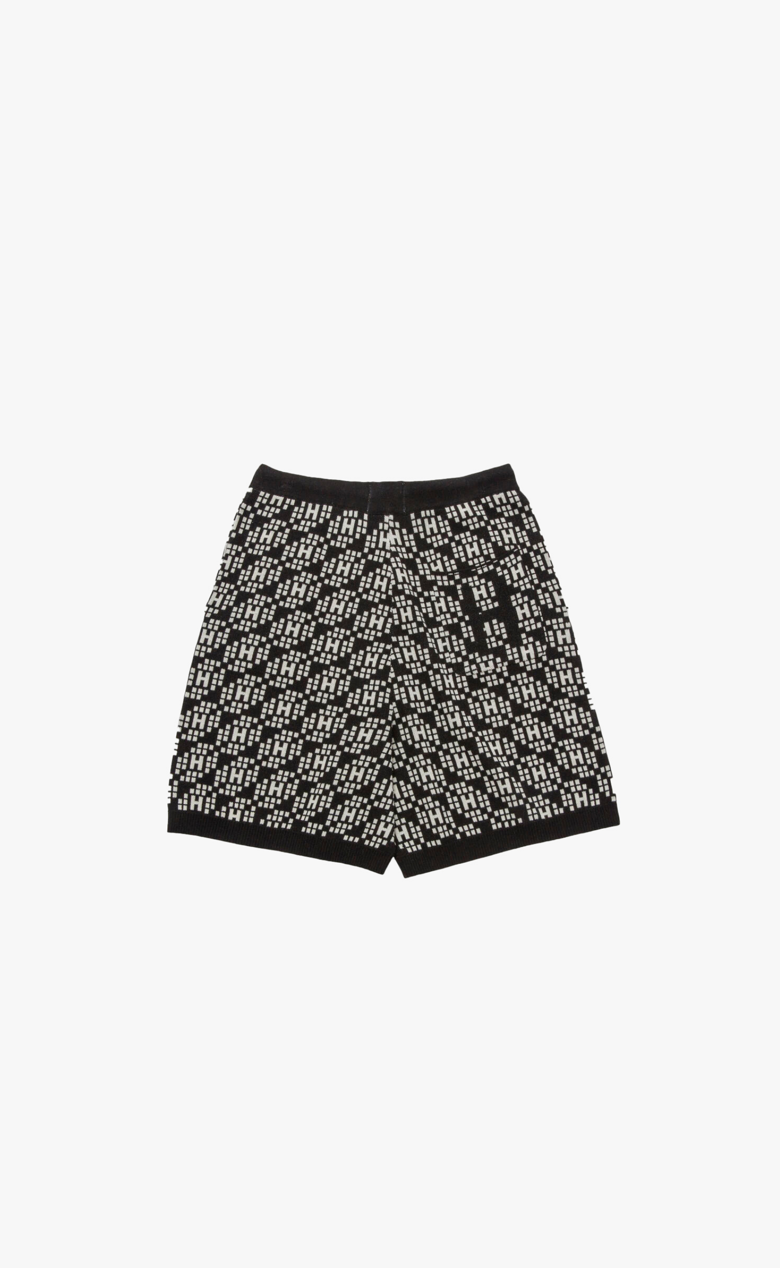 H KNIT BLACK SHORTS