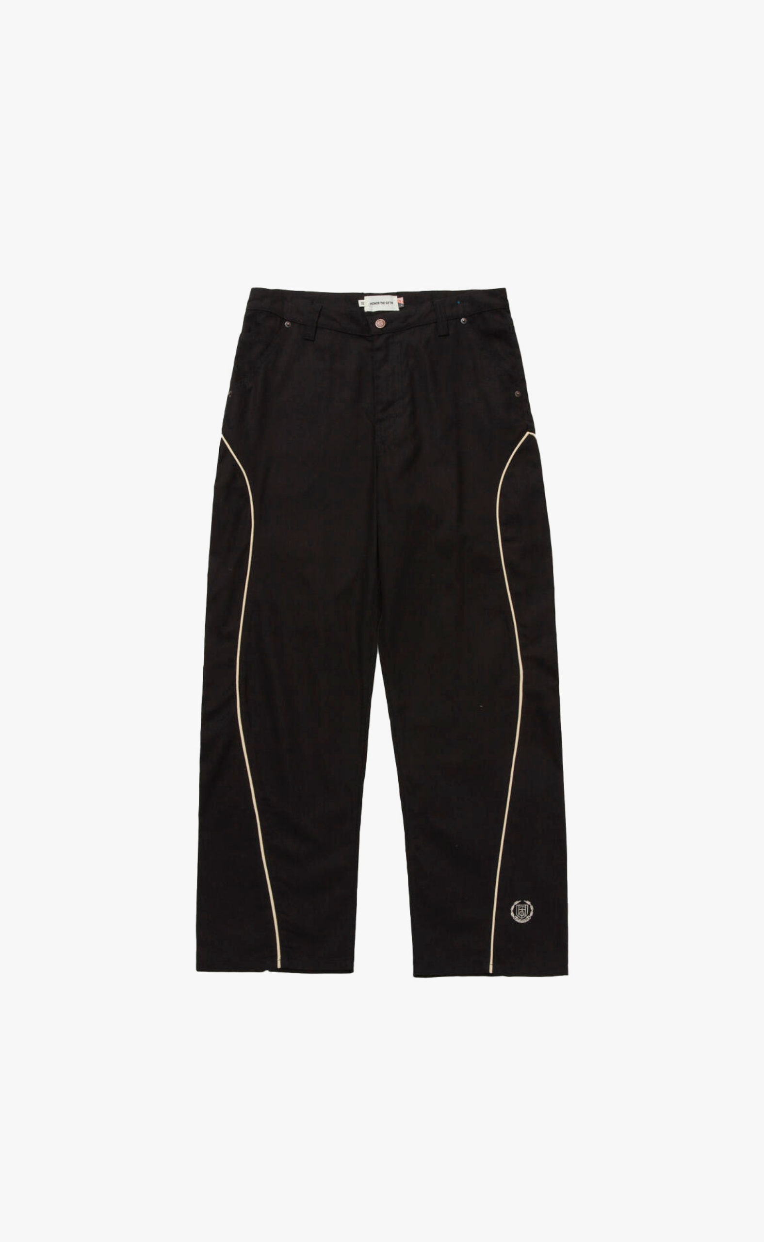 CANVAS PIPING BLACK PANTS