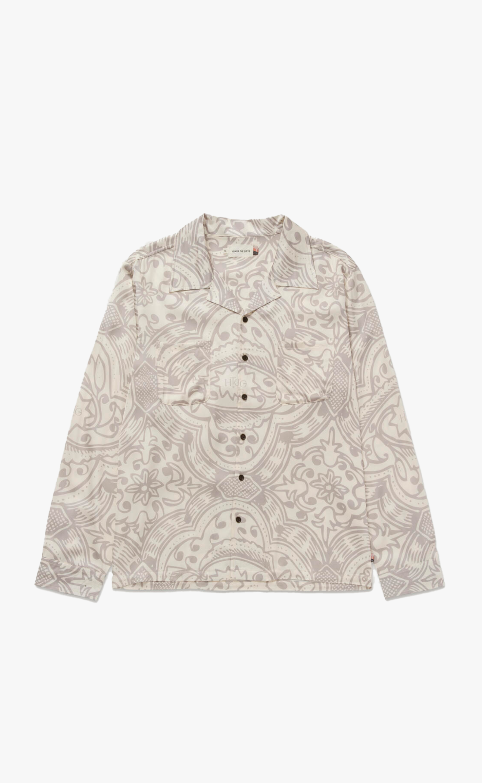 PRINTED WOVEN BONE SHIRT