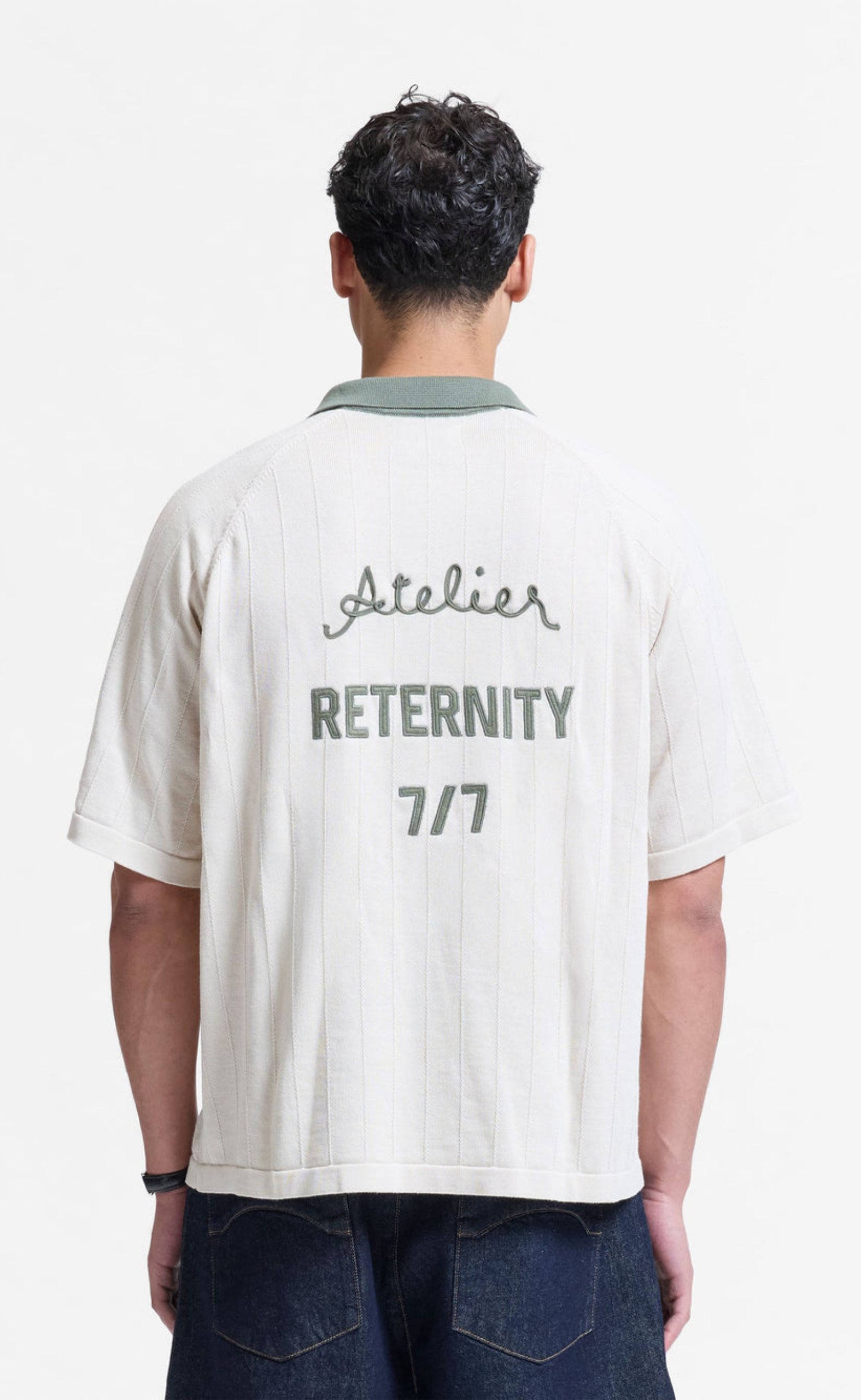 LE PROGRES KNIT POLO CREAM T-SHIRT