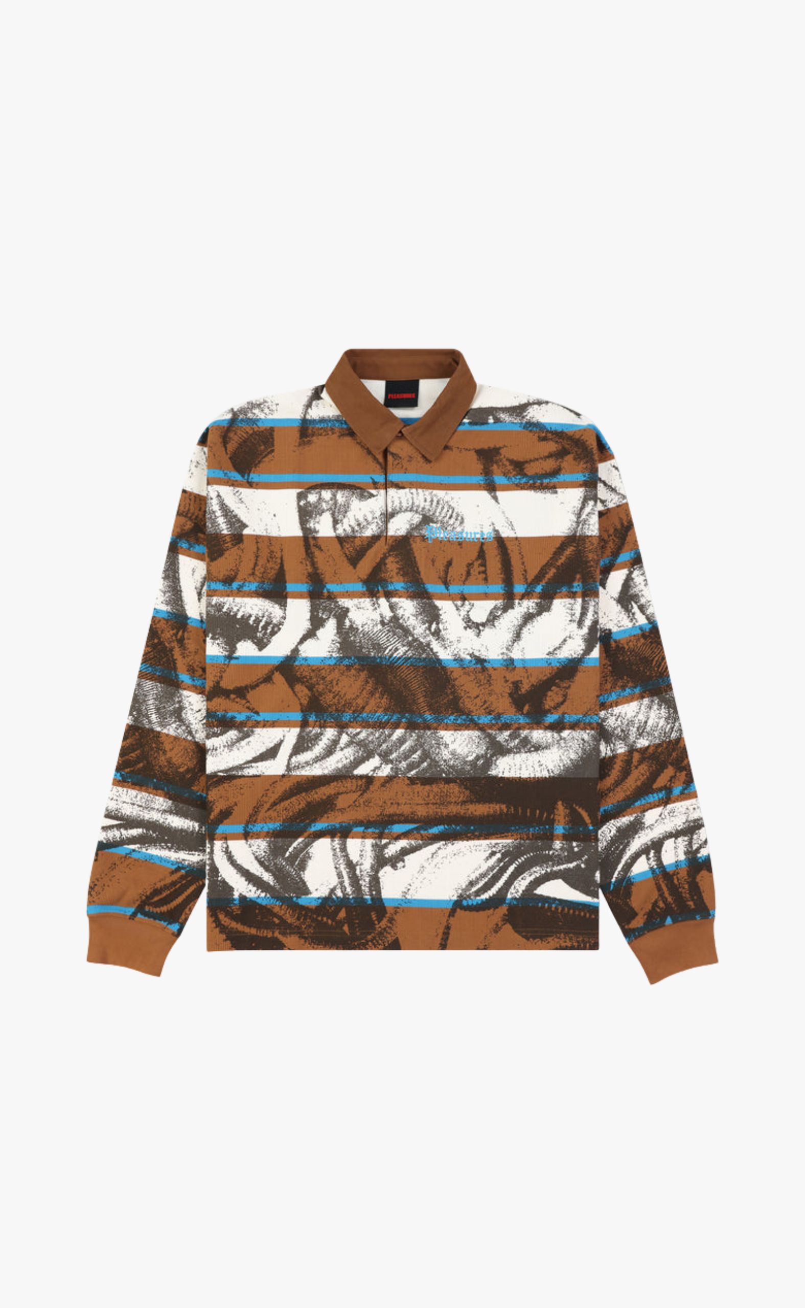 WORMS RUGBY POLO BROWN LONGSLEEVE