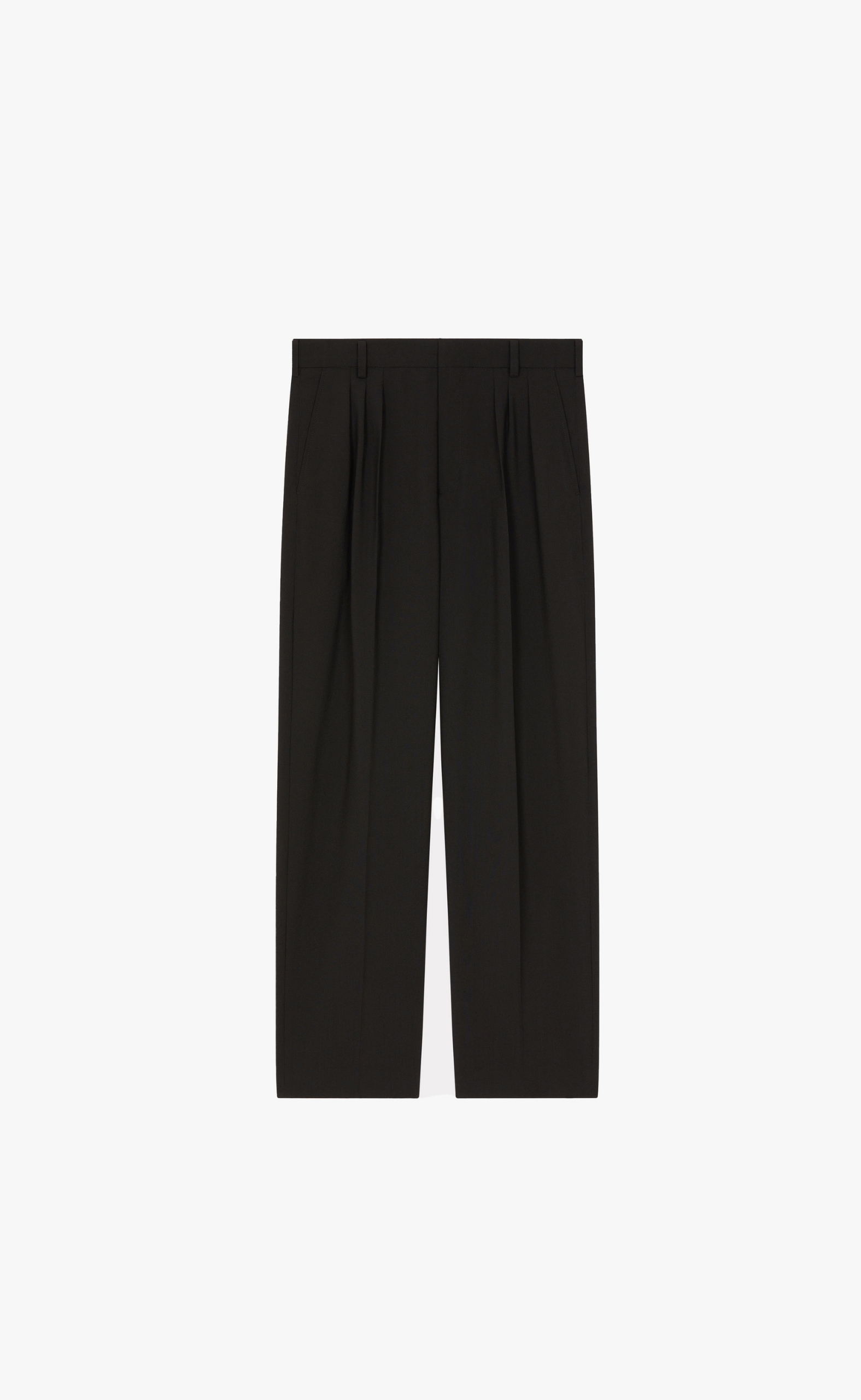 PLEATED TAILORED BLACK PANTS