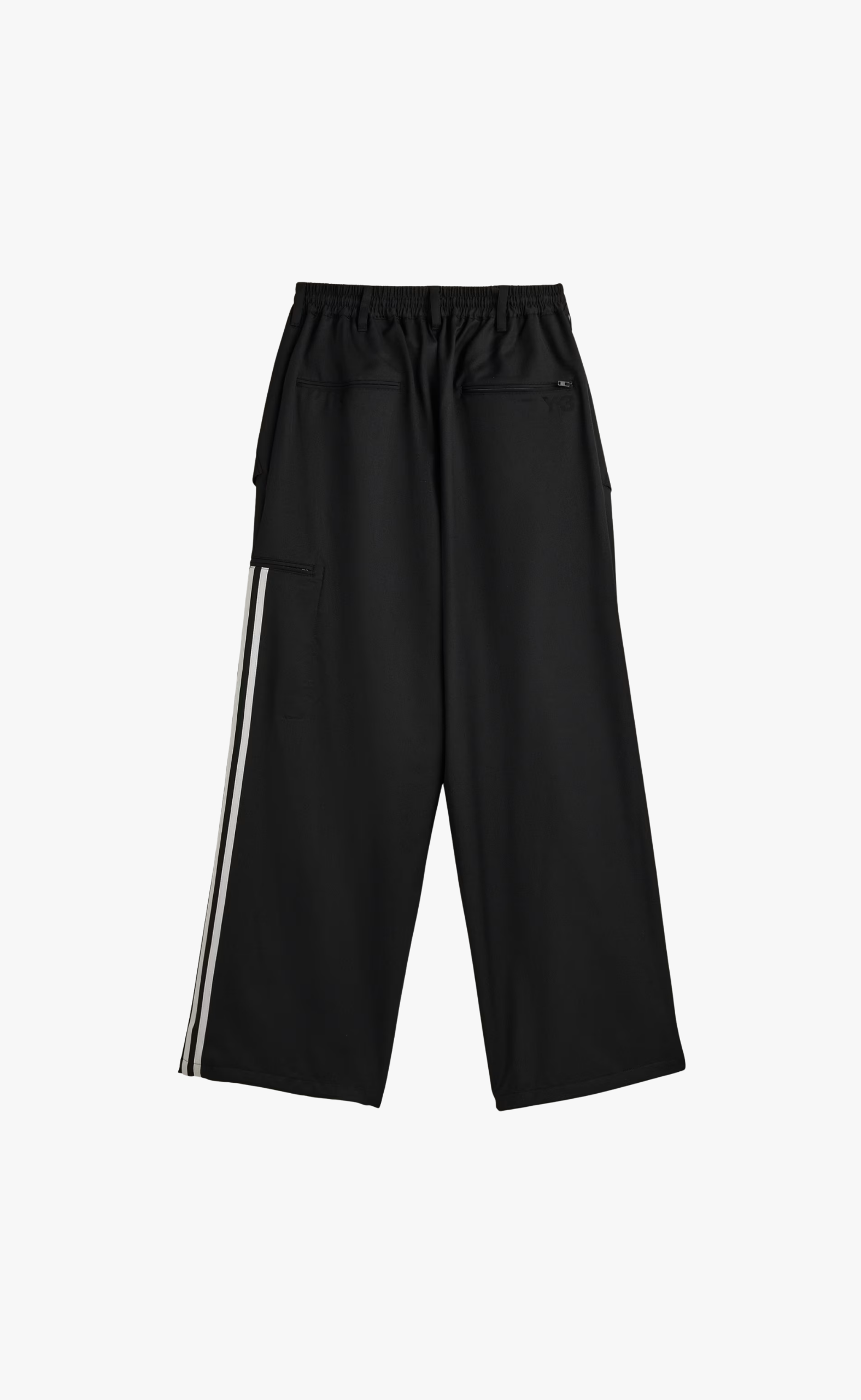 REFINED WOOL STRAIGHT LEG BLACK PANTS