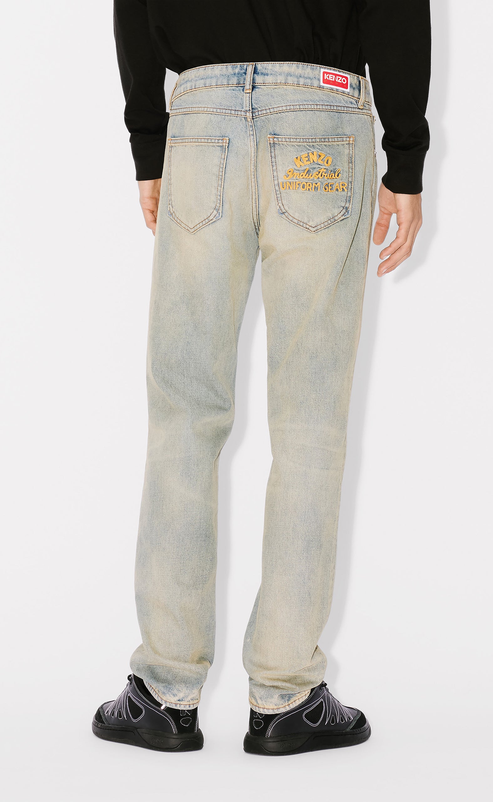 DRAWN VARSITY BARA SLIM FIT STONE BLUE JEANS