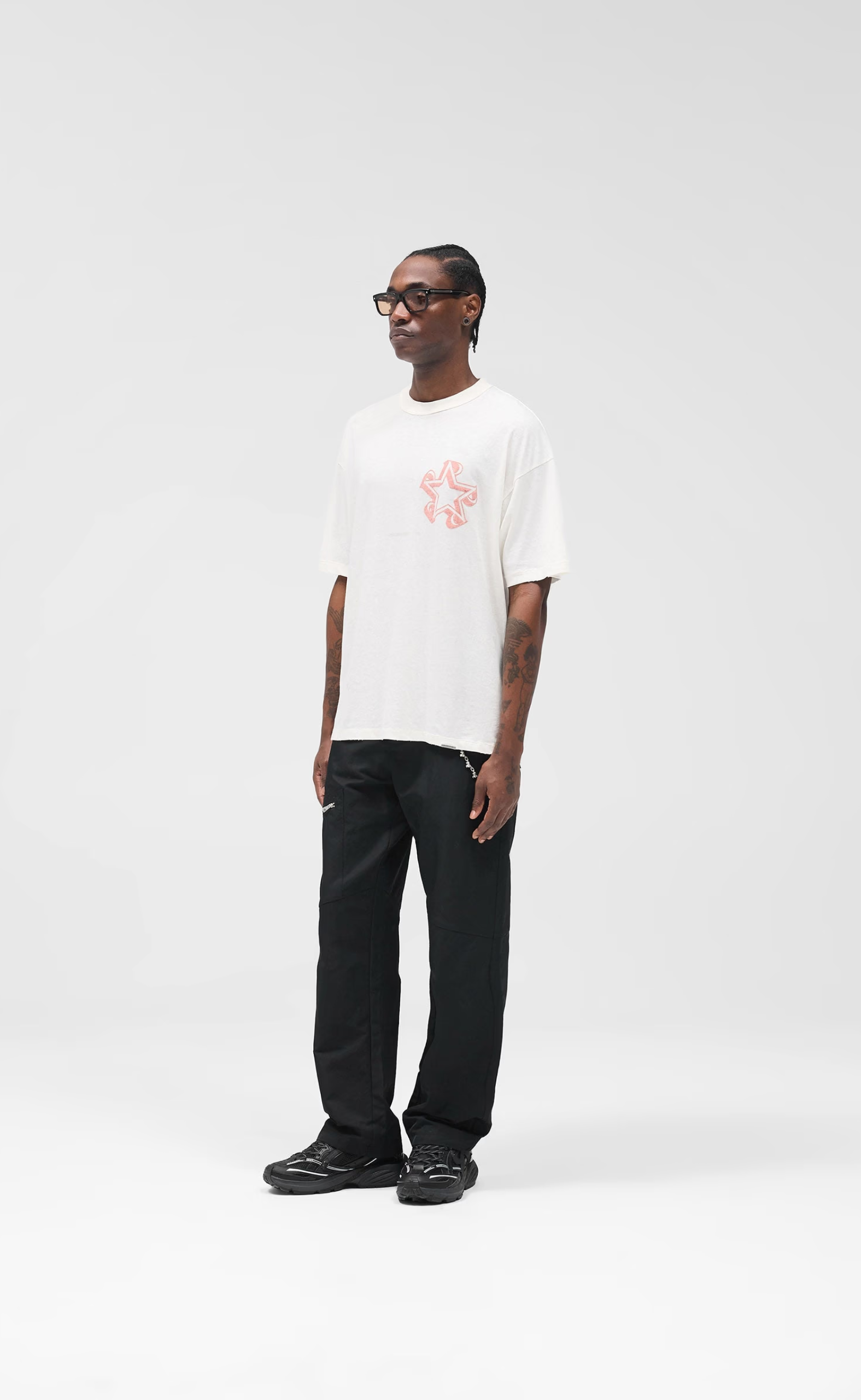 REPRESENT INITIAL STAR FLAT WHITE T-SHIRT