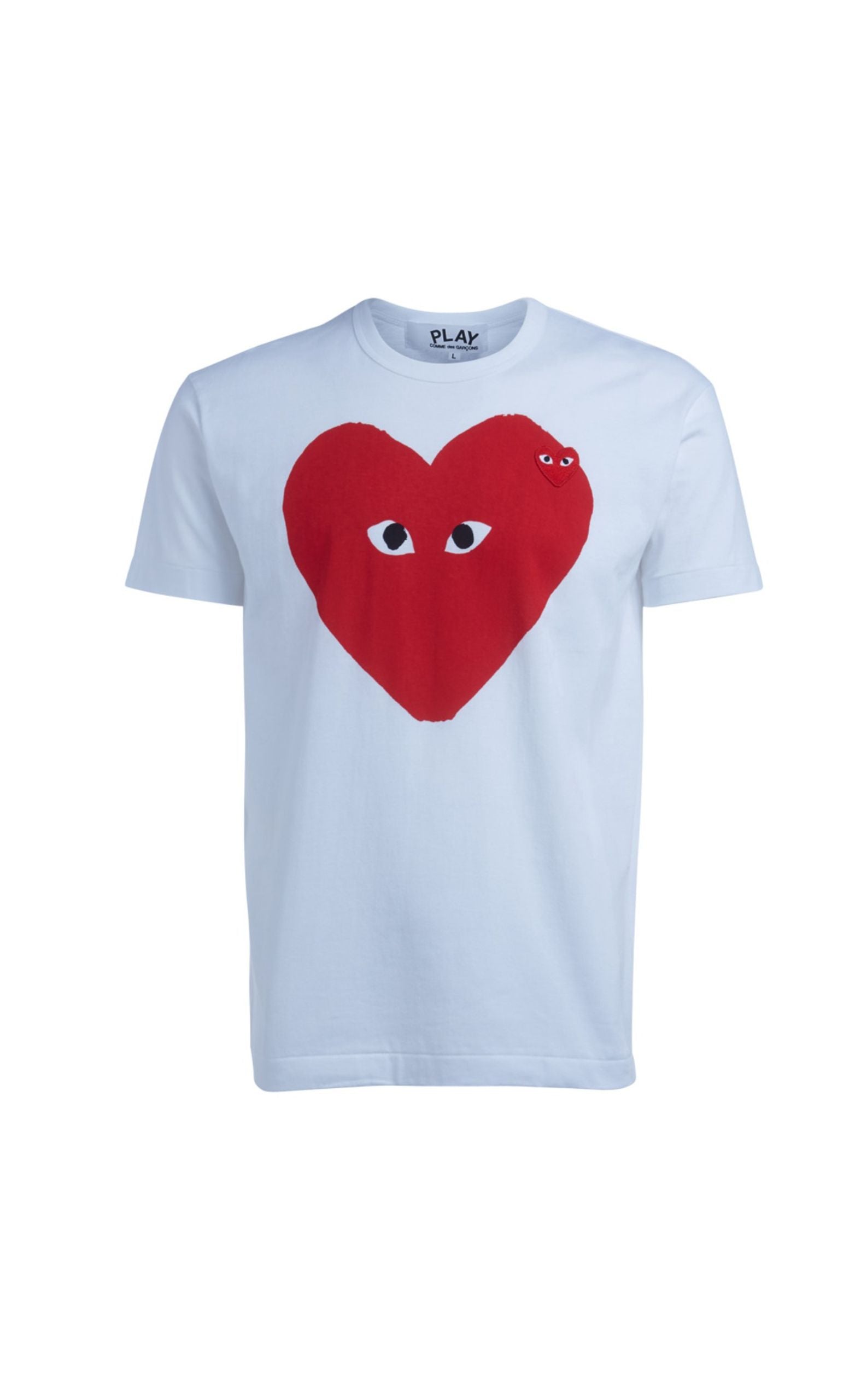 WHITE MEN T-SHIRT WITH TWO RED HART