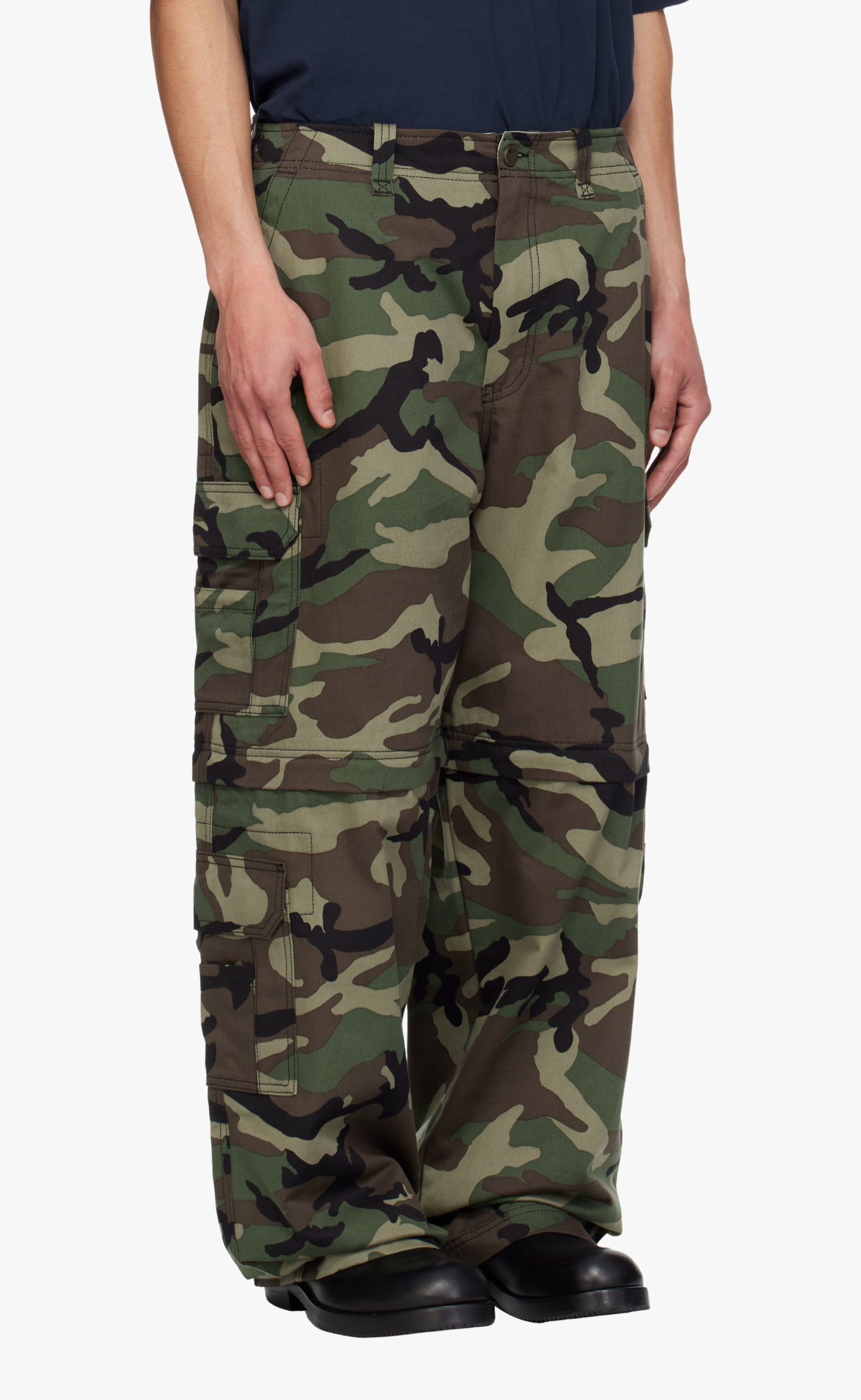 V GREEN CAMO CARGO PANTS