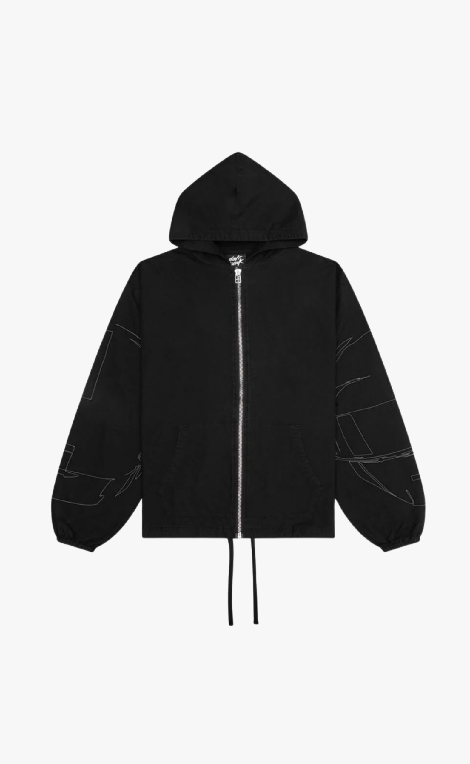 DIGITAL ZIP PONCHO BLACK HOODIE