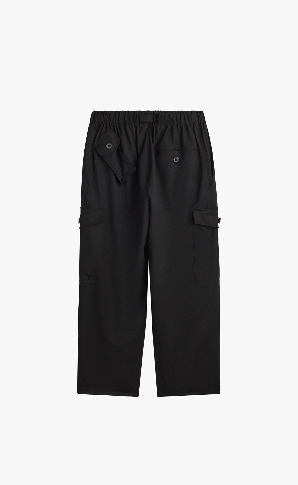 Y-3 WOOL UTILITY BLACK PANTS
