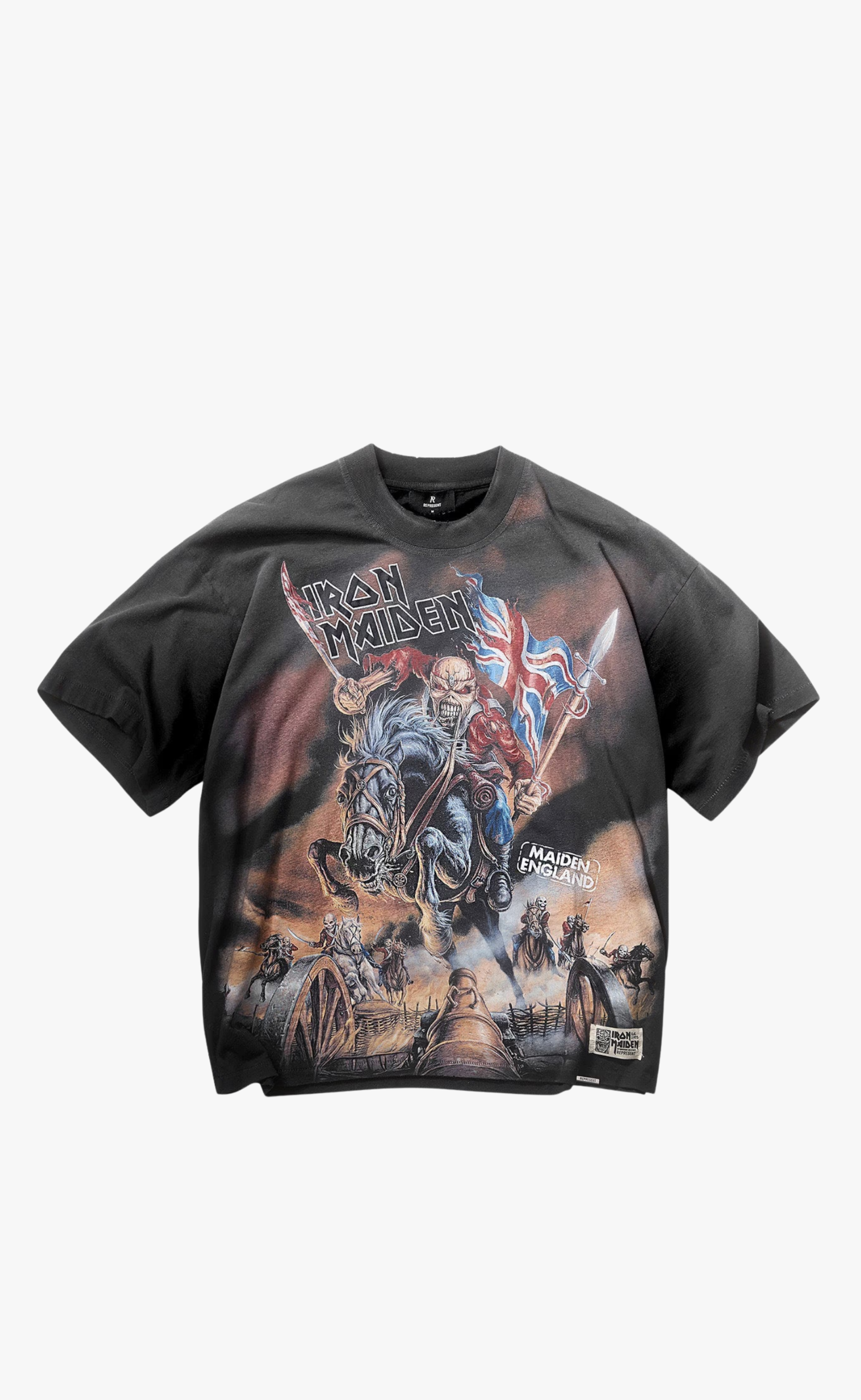 IRON MAIDEN A REAL LIVE ONE STAINED BROWN T-SHIRT