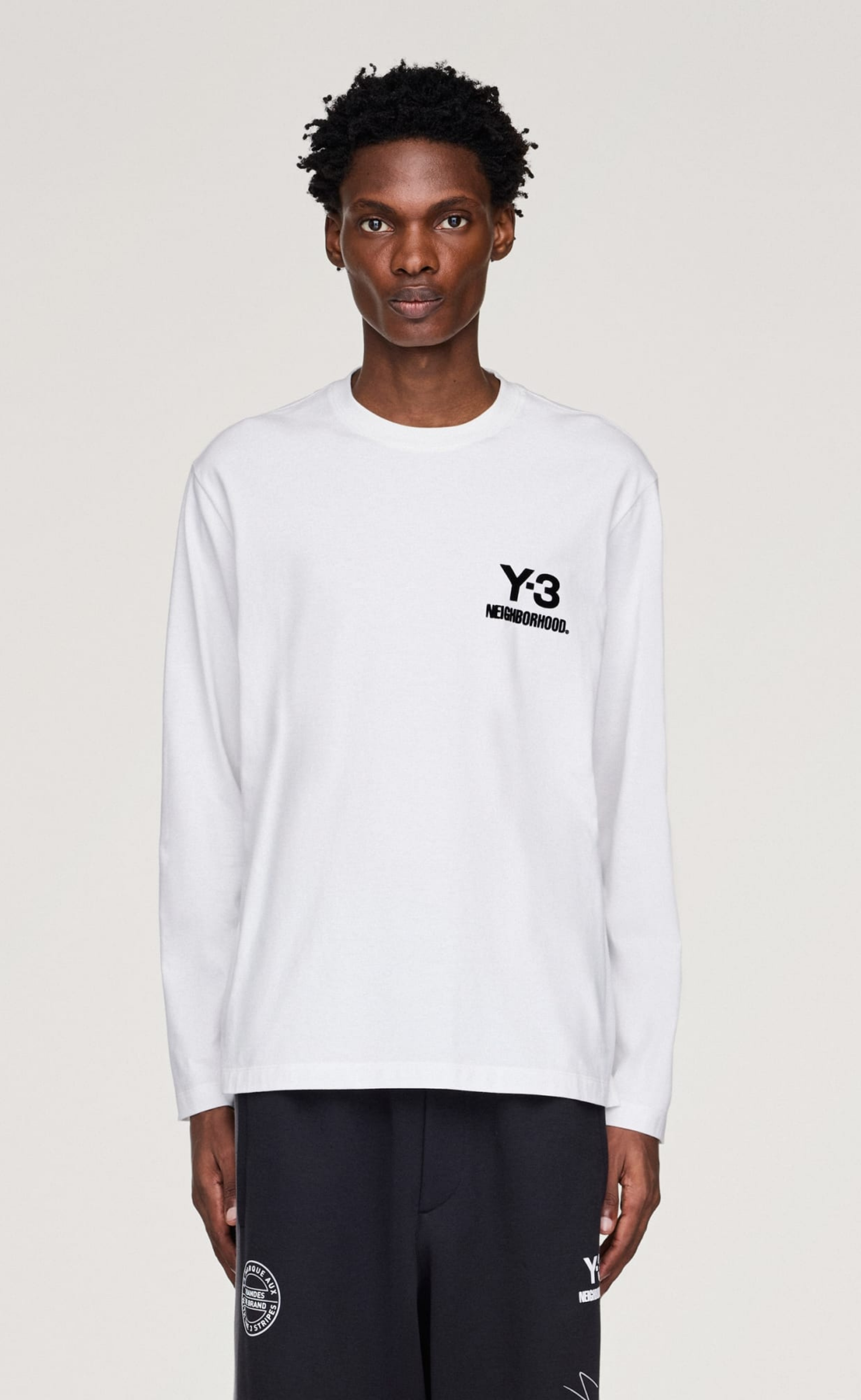Y-3 NBHD LOGO WHITE LONGSLEEVE