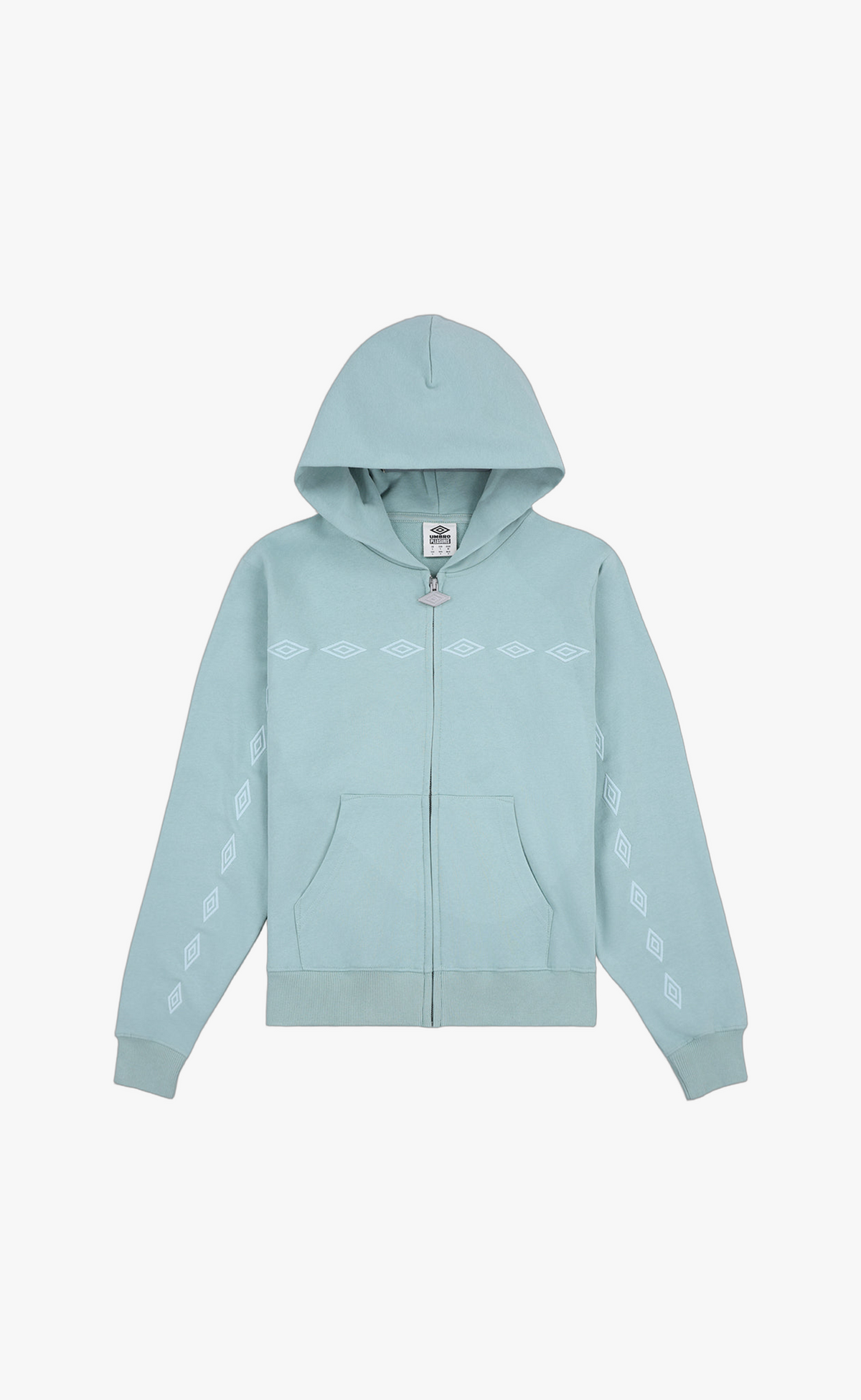 DIAMONDS FITTED ZIP SAGE HOODIE