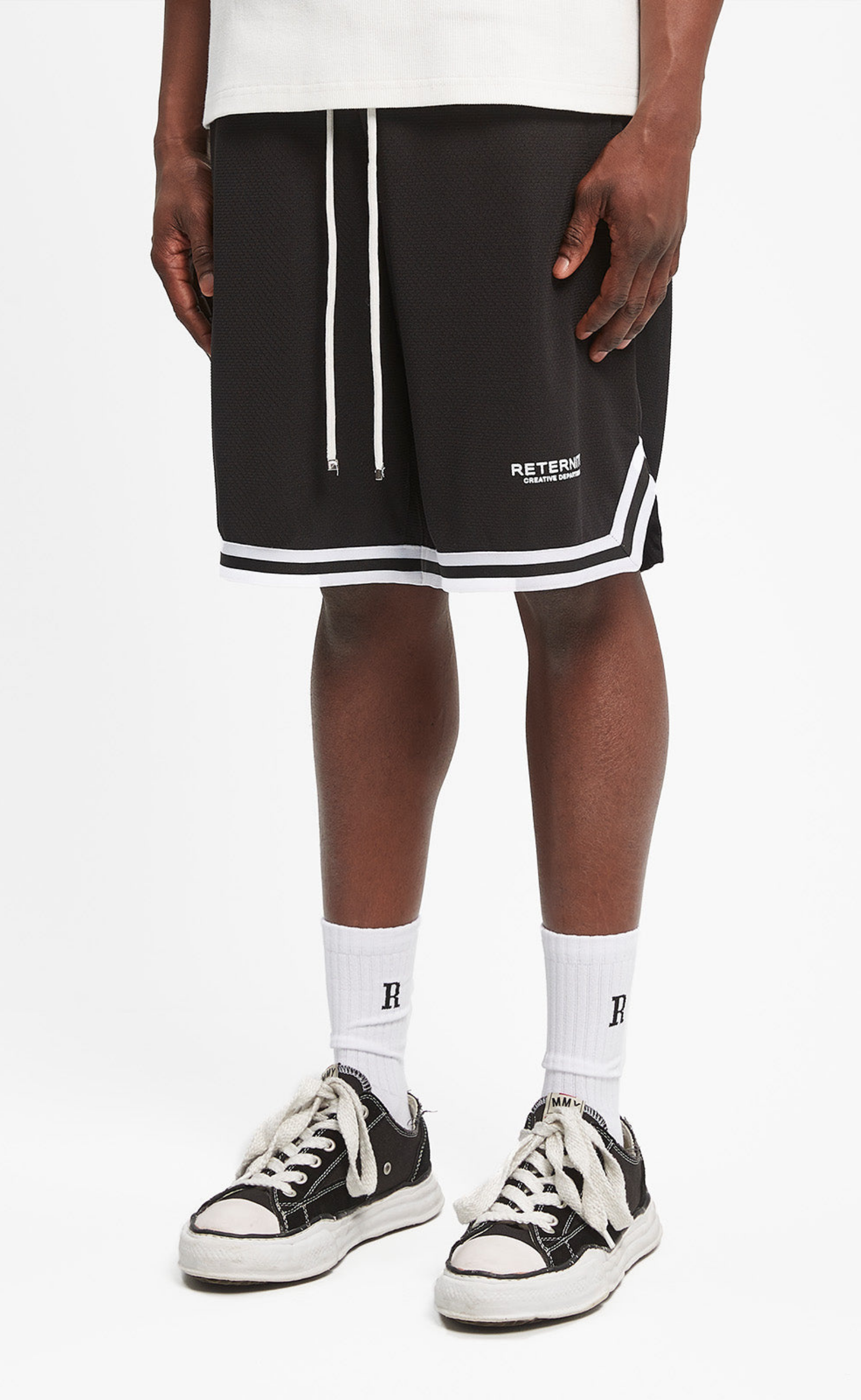 CREATIVE DEPT MESH BLACK SHORTS