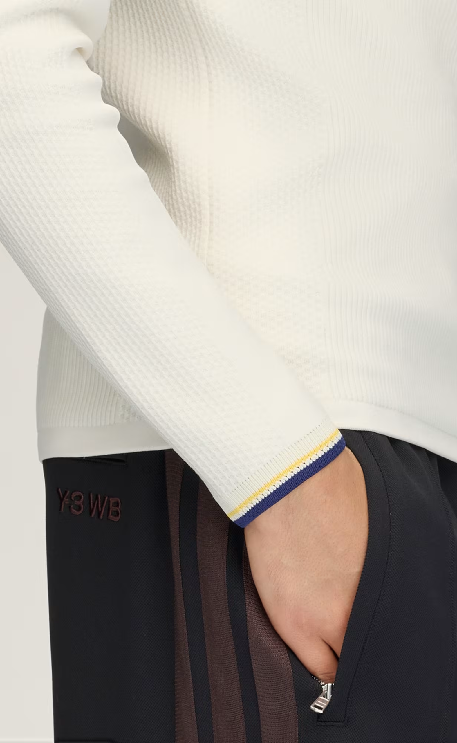 WB Y-3 KNIT BASE TOP WHITE LONGSLEEVE