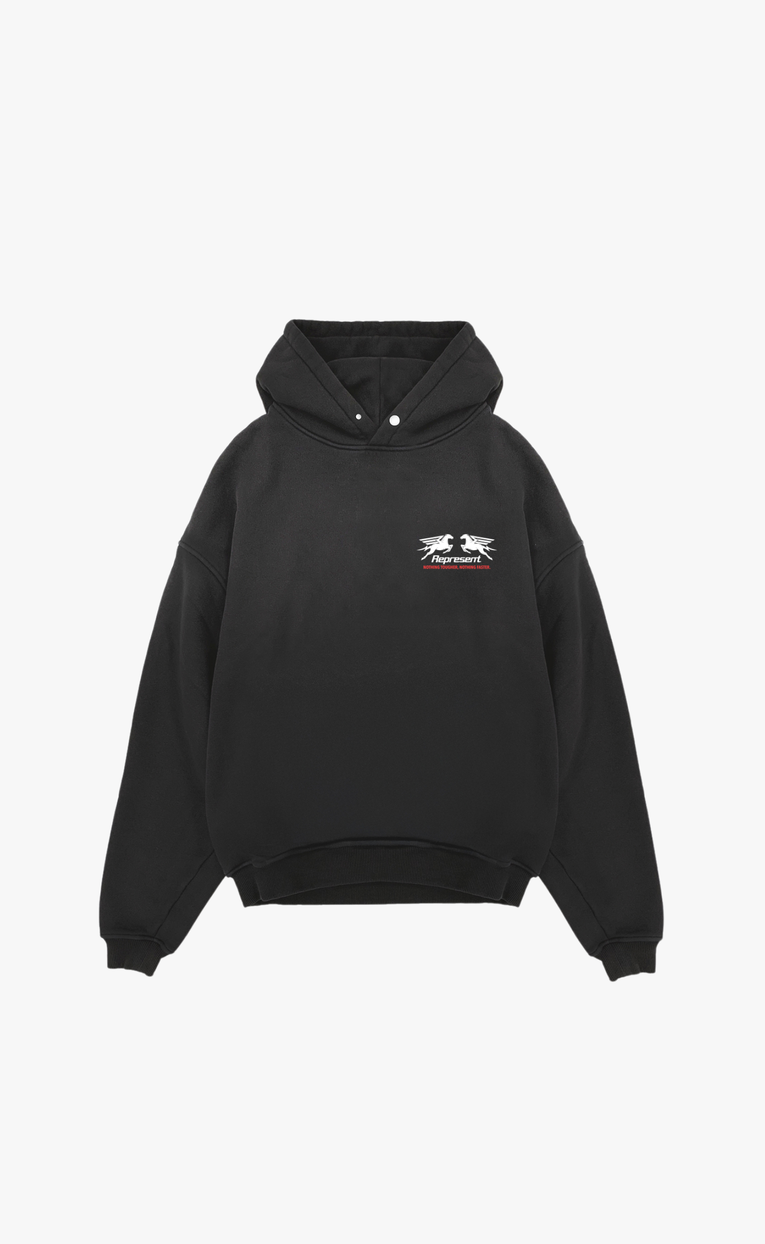 24 HOUR SERVICE STAINED BLACK HOODIE