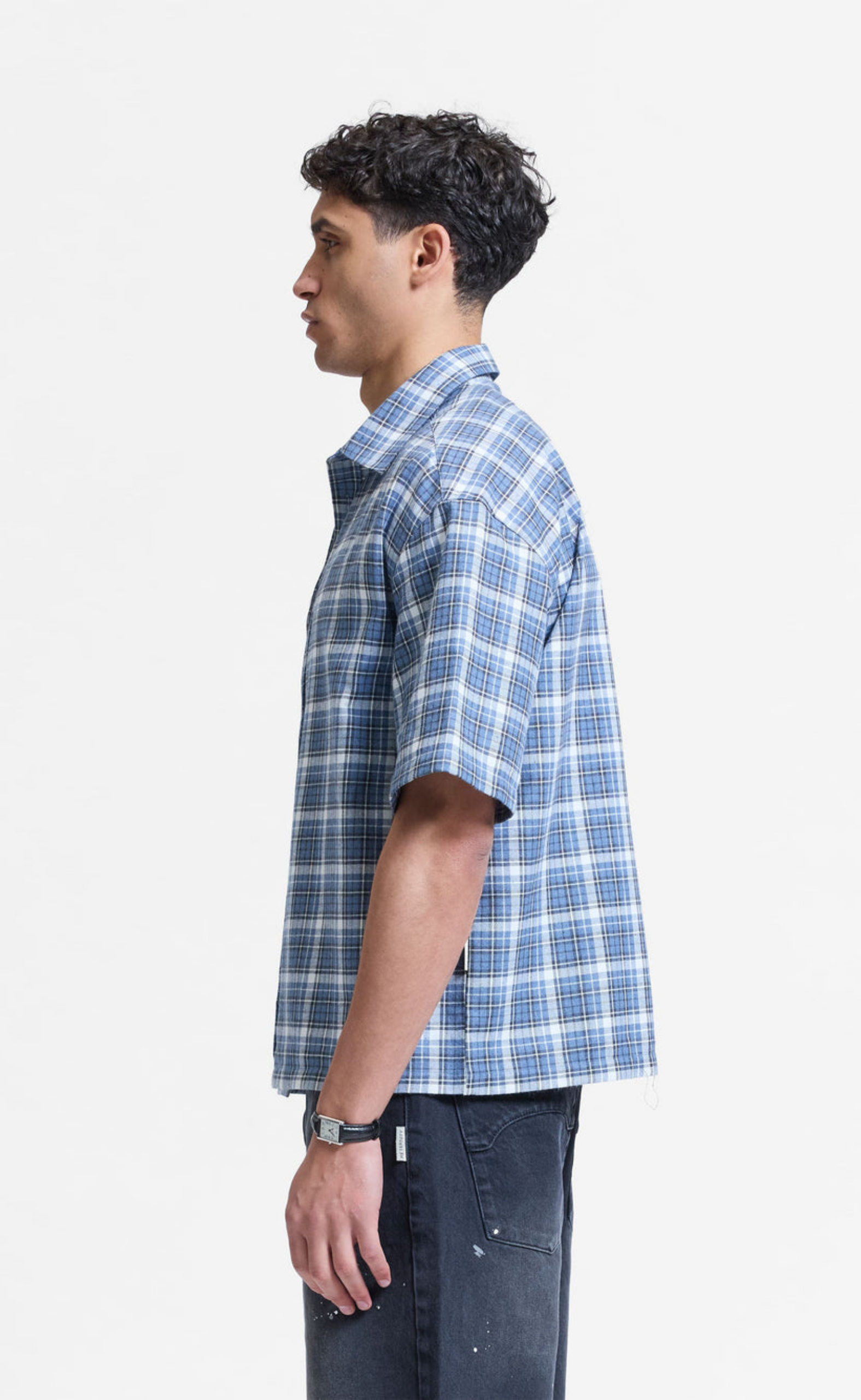 L ARTISAN FLANNEL BLUE SHIRT