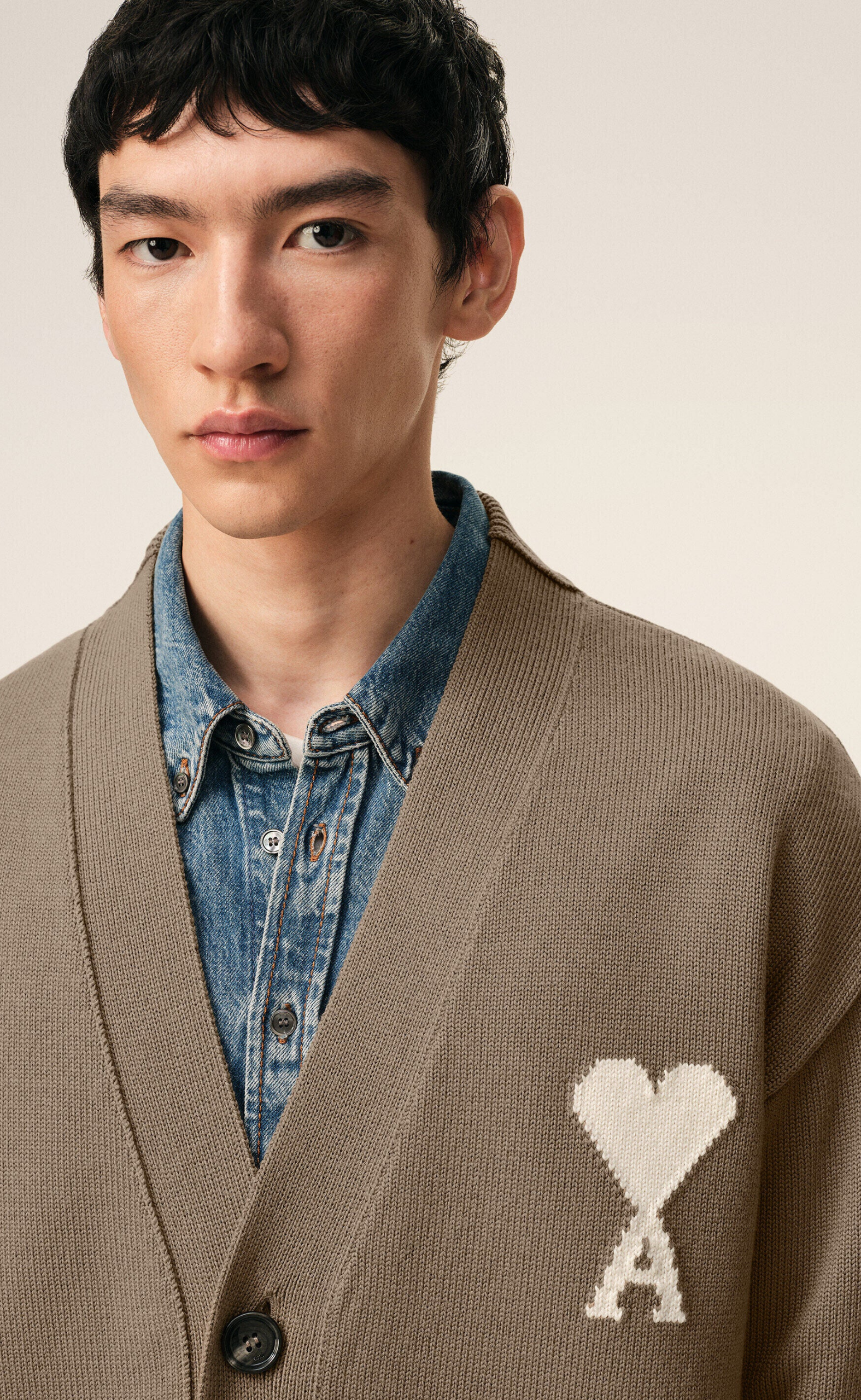 WOOL AMI DE COEUR TAUPE CARDIGAN