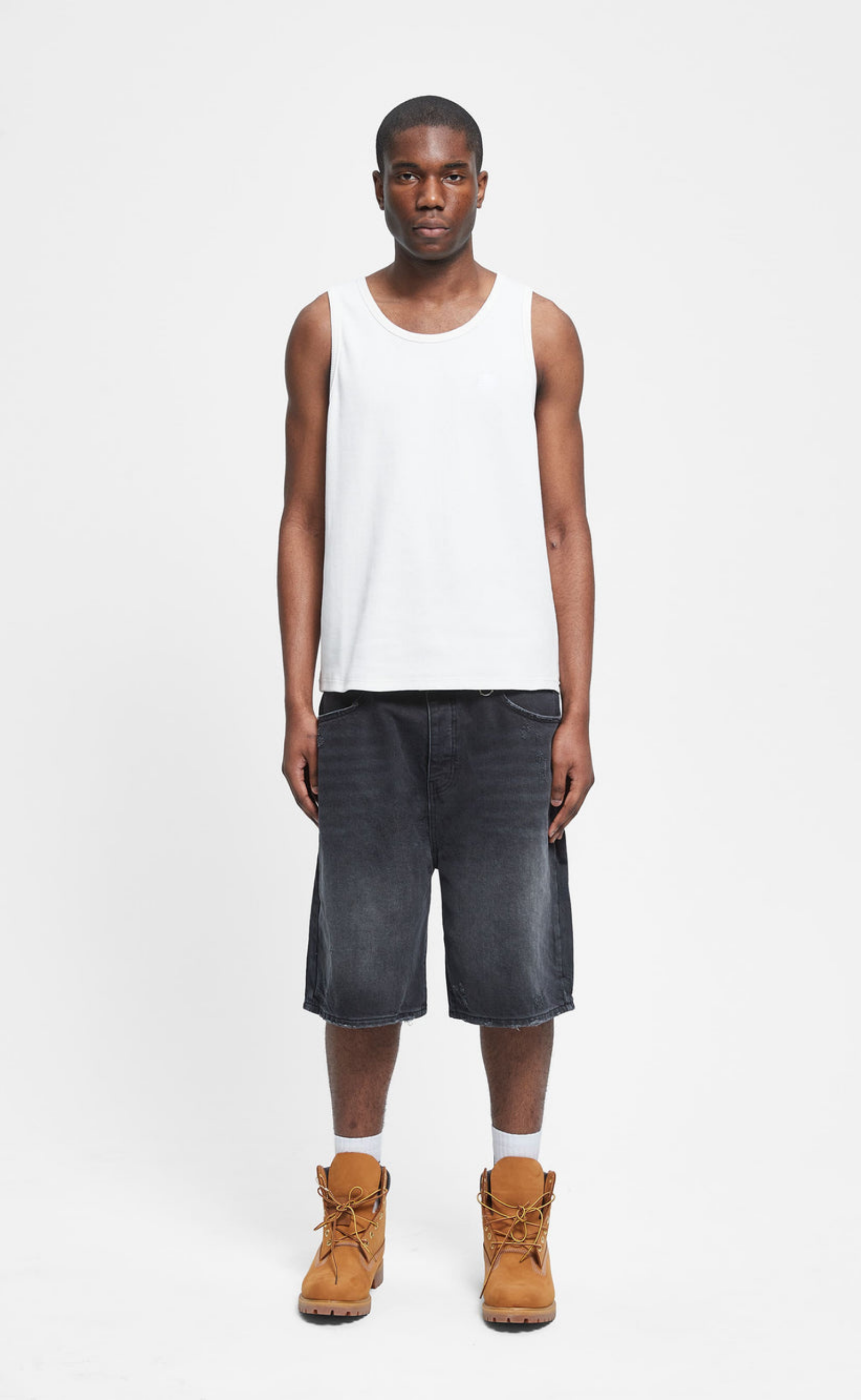 ESSENTIAL JORTS WASHED BLACK SHORTS