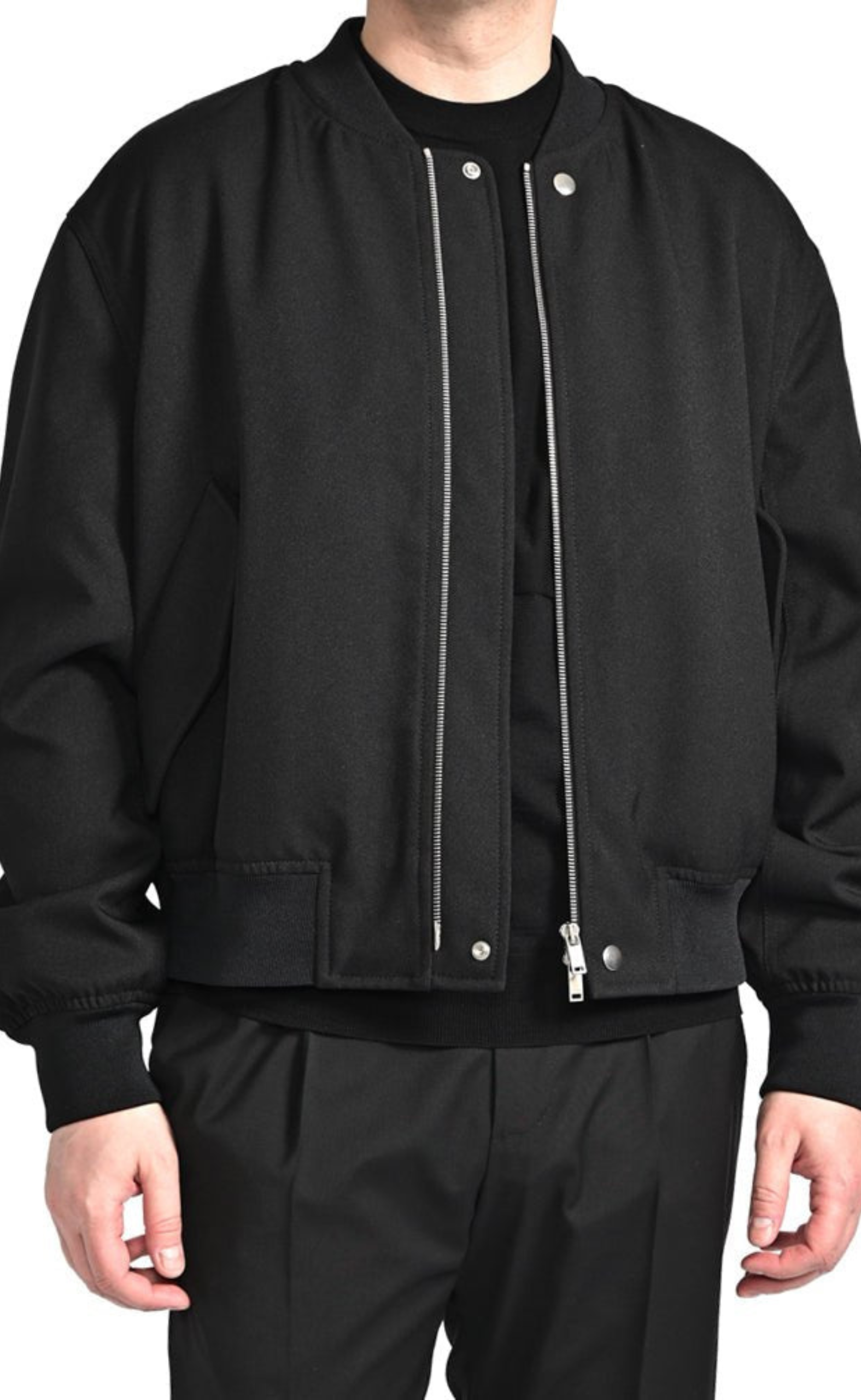 PADDED BOMBER BLACK JACKET