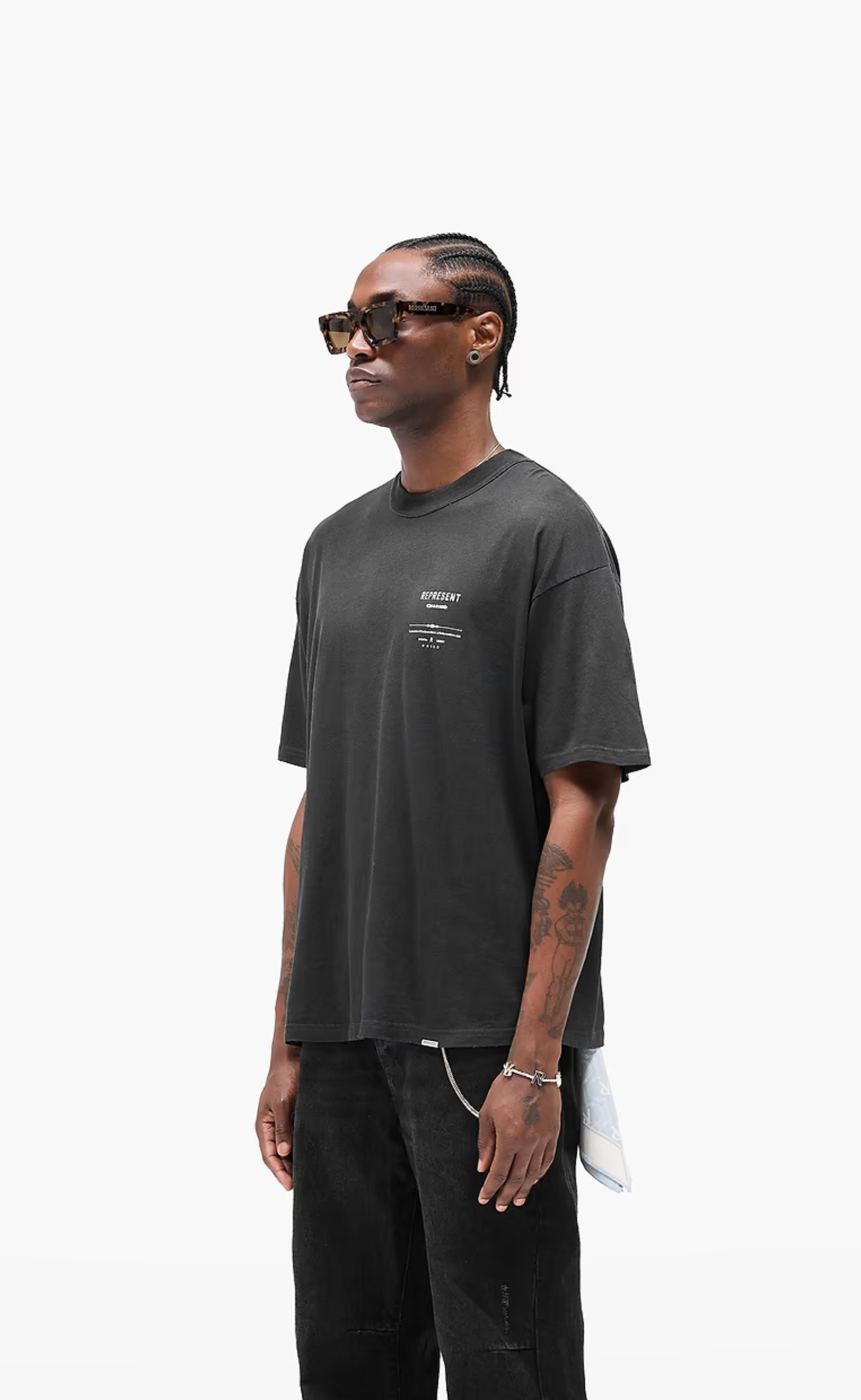 REVERE MANOR STAINED BLACK T-SHIRT