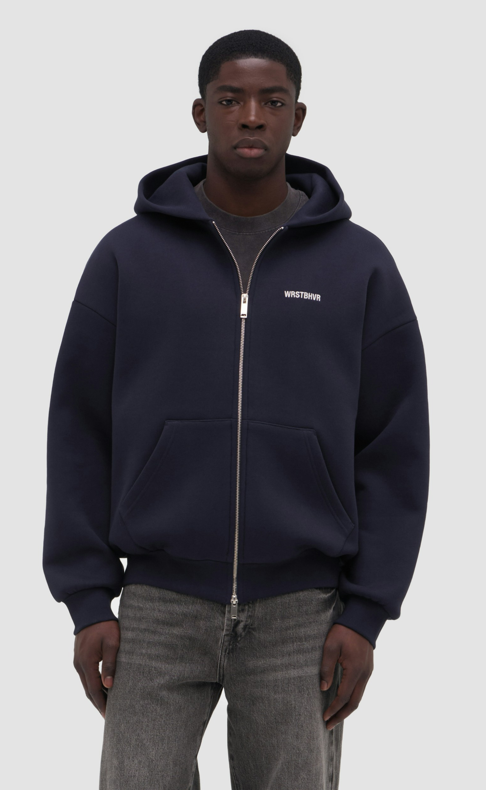 DIAGO V2 HOODED ZIP DARK SAPPHIRE HOODIE