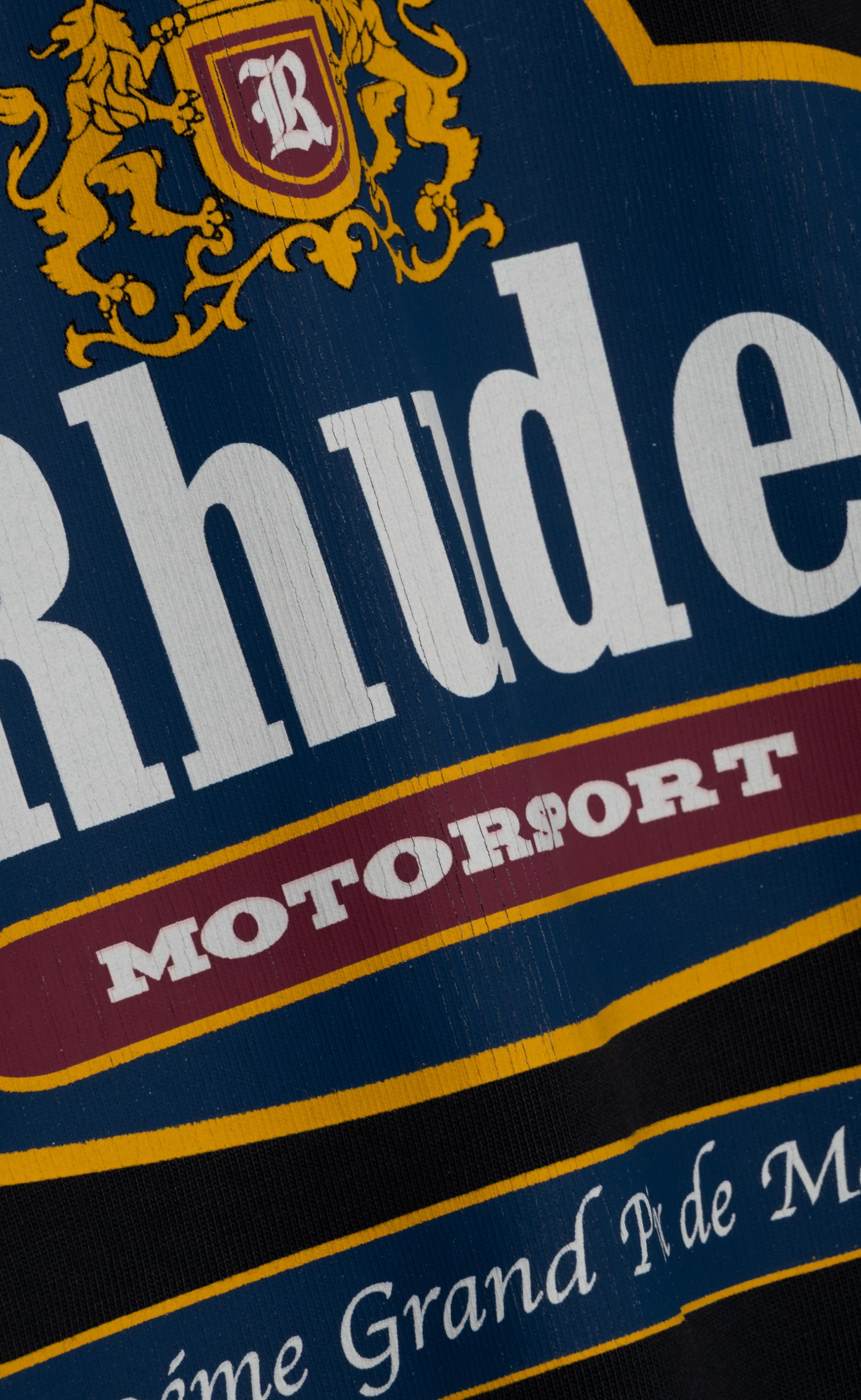 RHUDE RACING CREST VINTAGE BLACK T-SHIRT