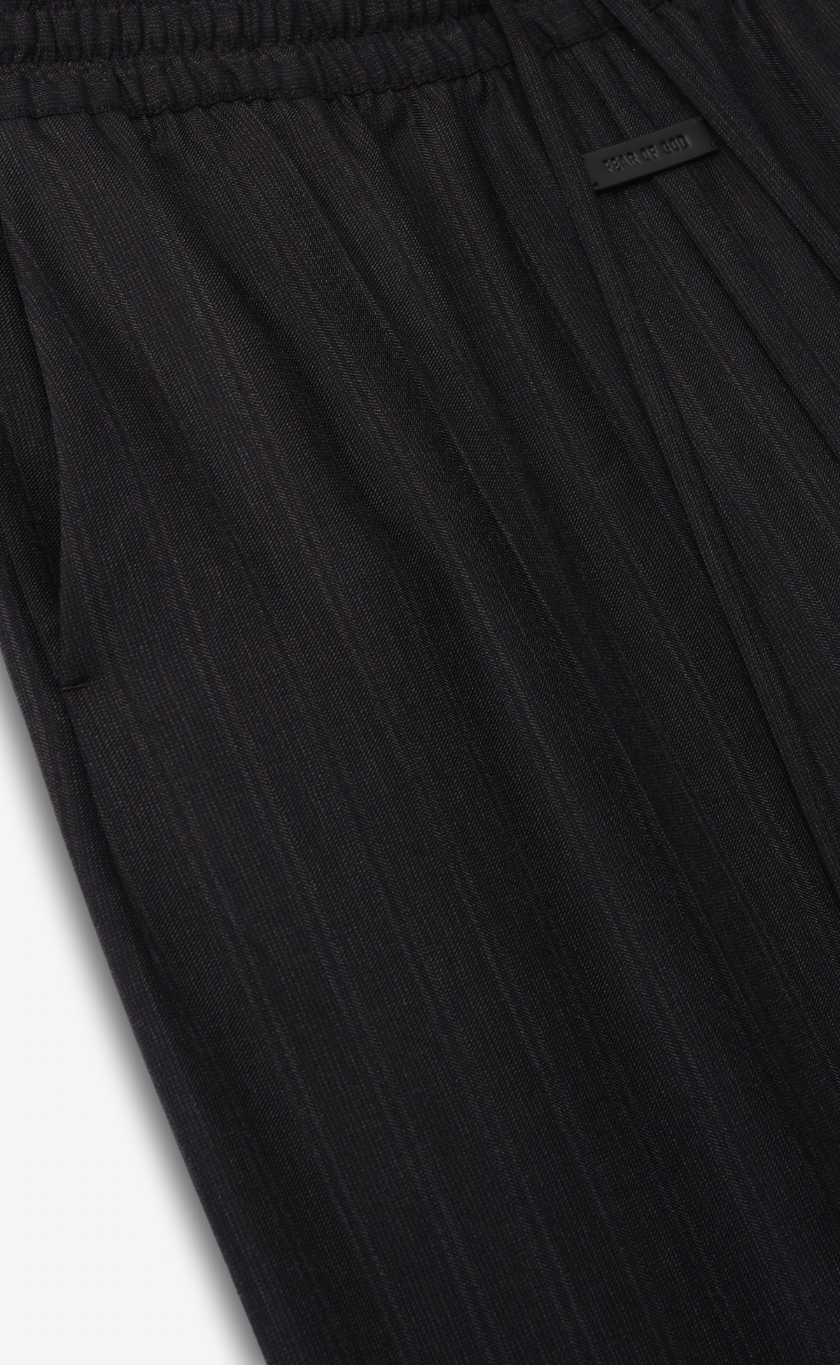 WIDE LEG DRAWSTRING BLACK STRIPED PANTS
