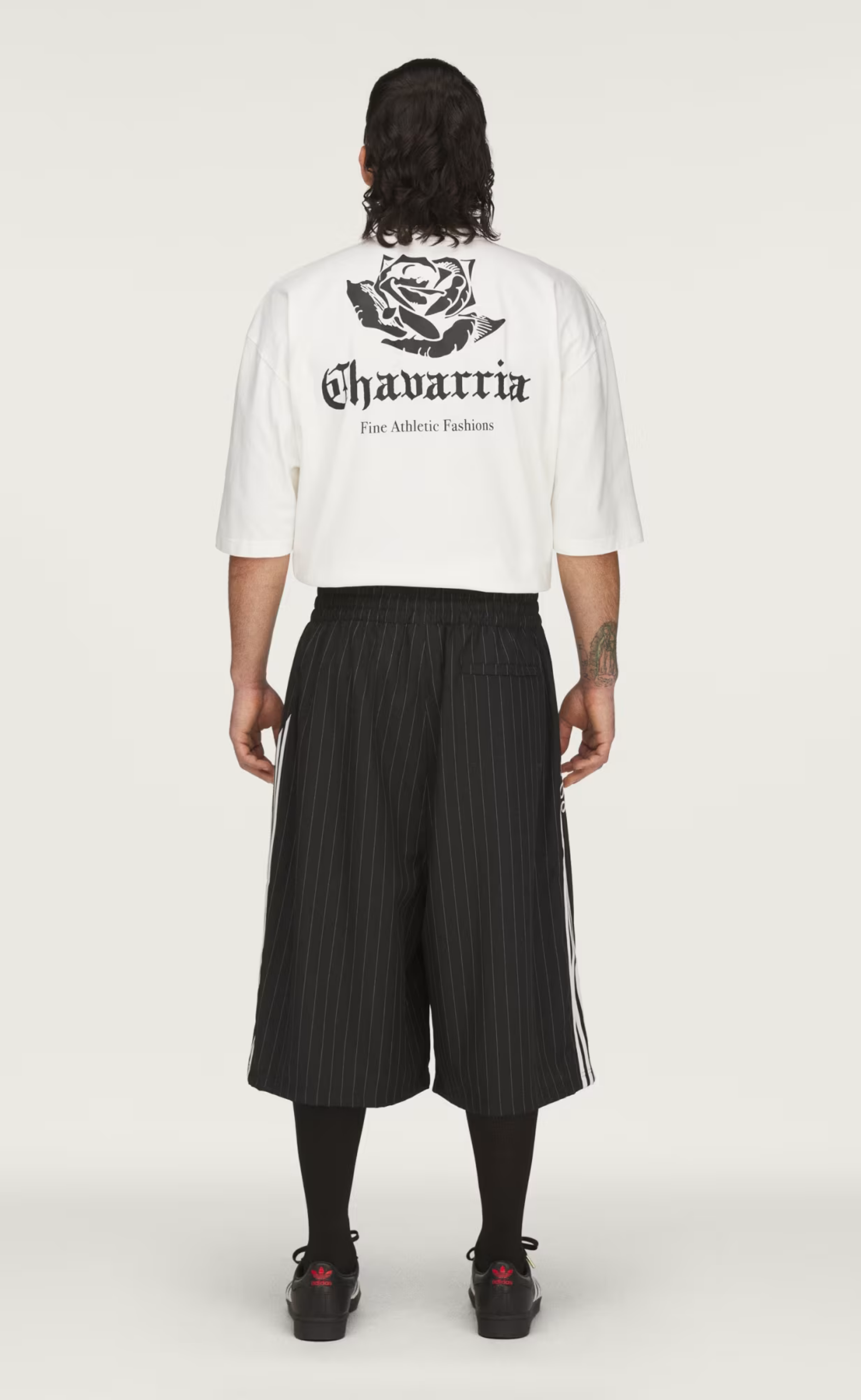 WC PINSTRIPE BLACK LONG SHORTS