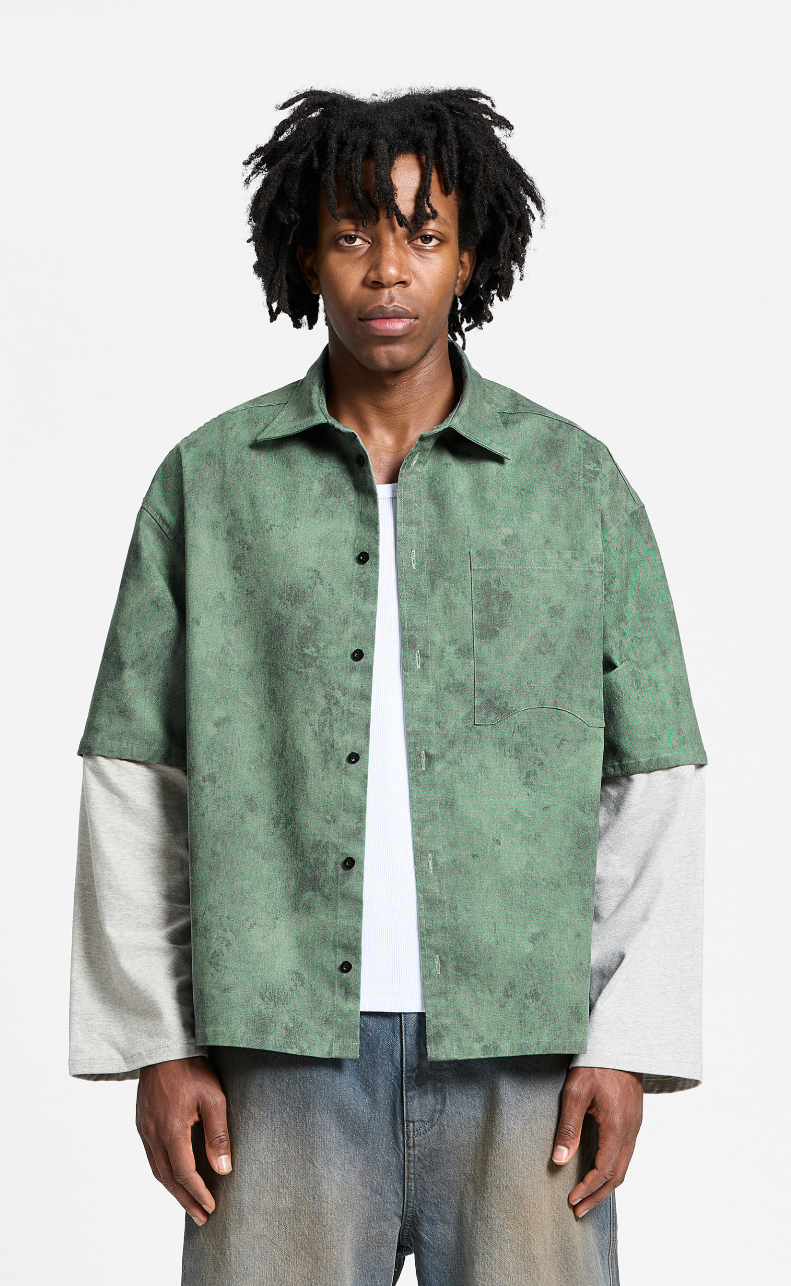DELIRIA BUTTON GREEN SHIRT