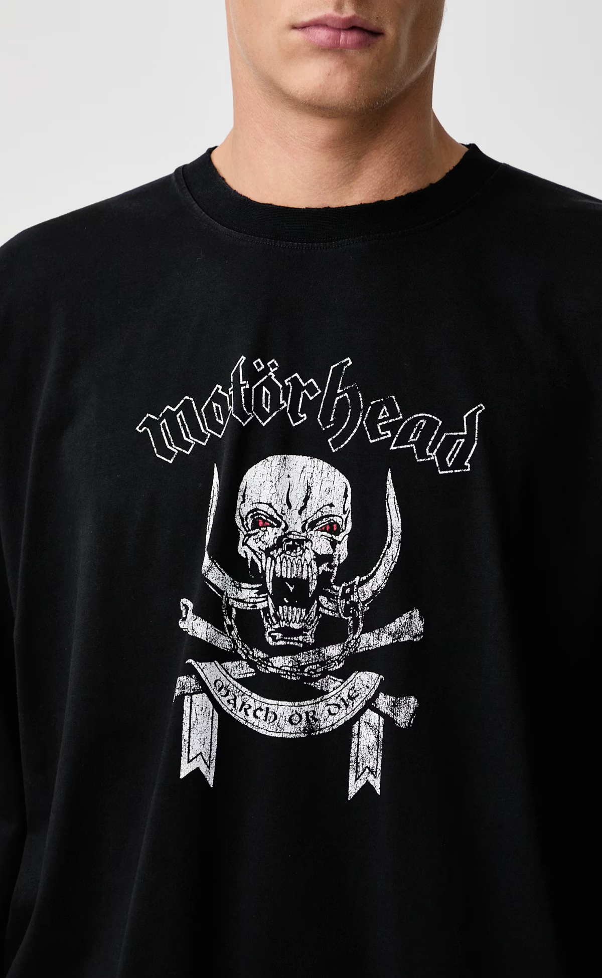 VETEMENTS X MOTORHEAD SKULL WASHED BLACK LONGSLEEVE