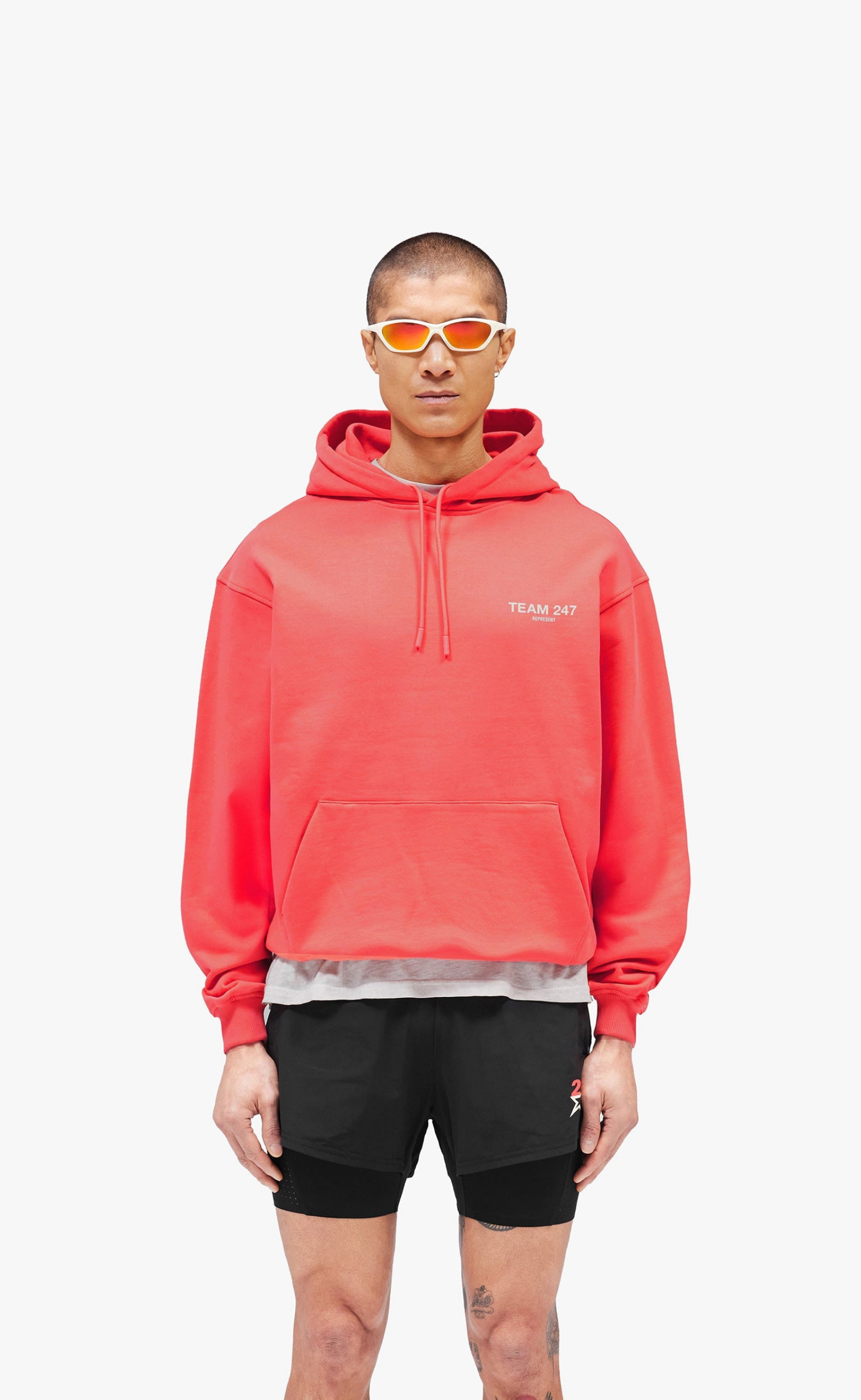 TEAM 247 OVERSIZED RACING RED HOODIE