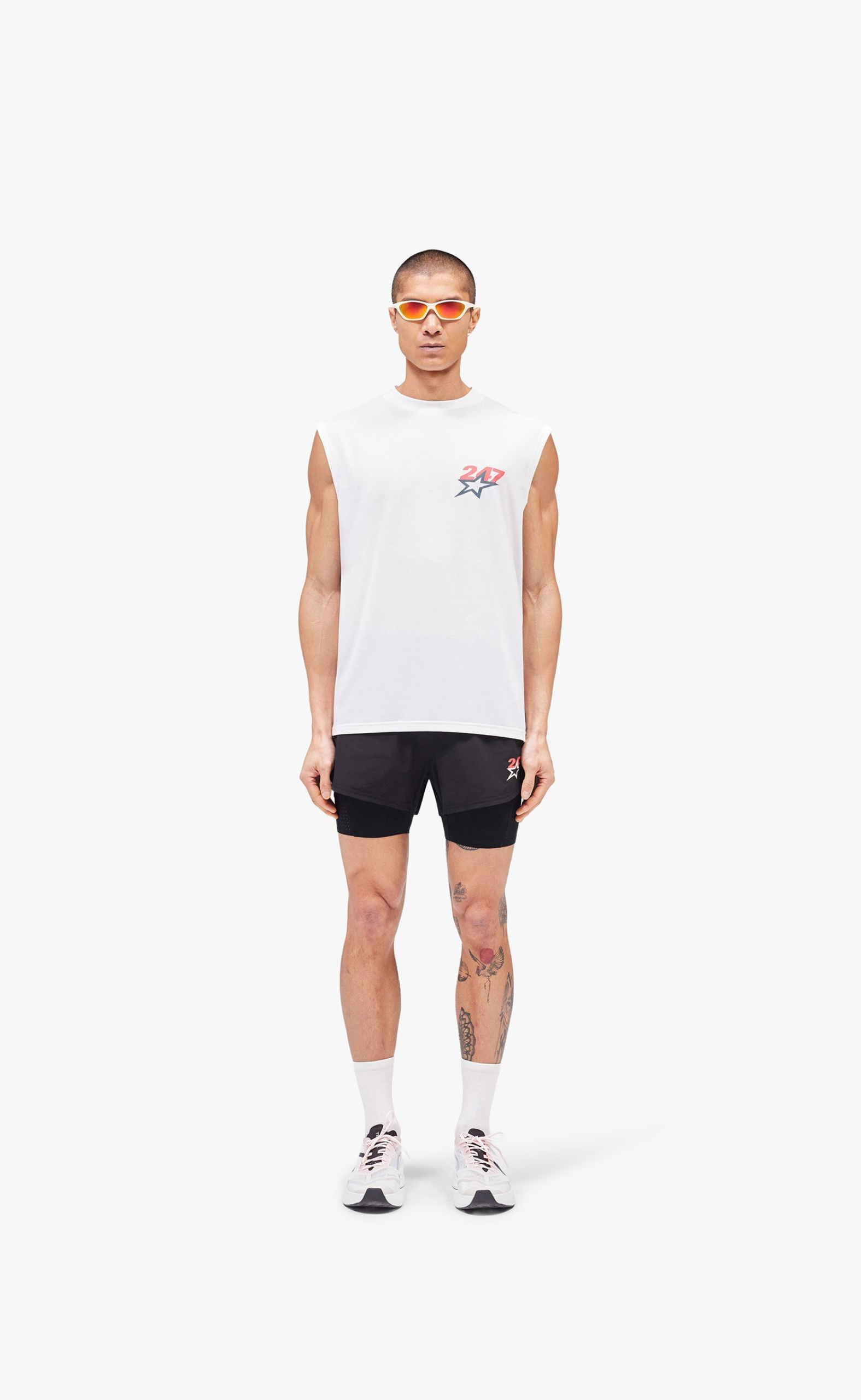 TEAM 247 STAR OS FLAT WHITE TANK TOP