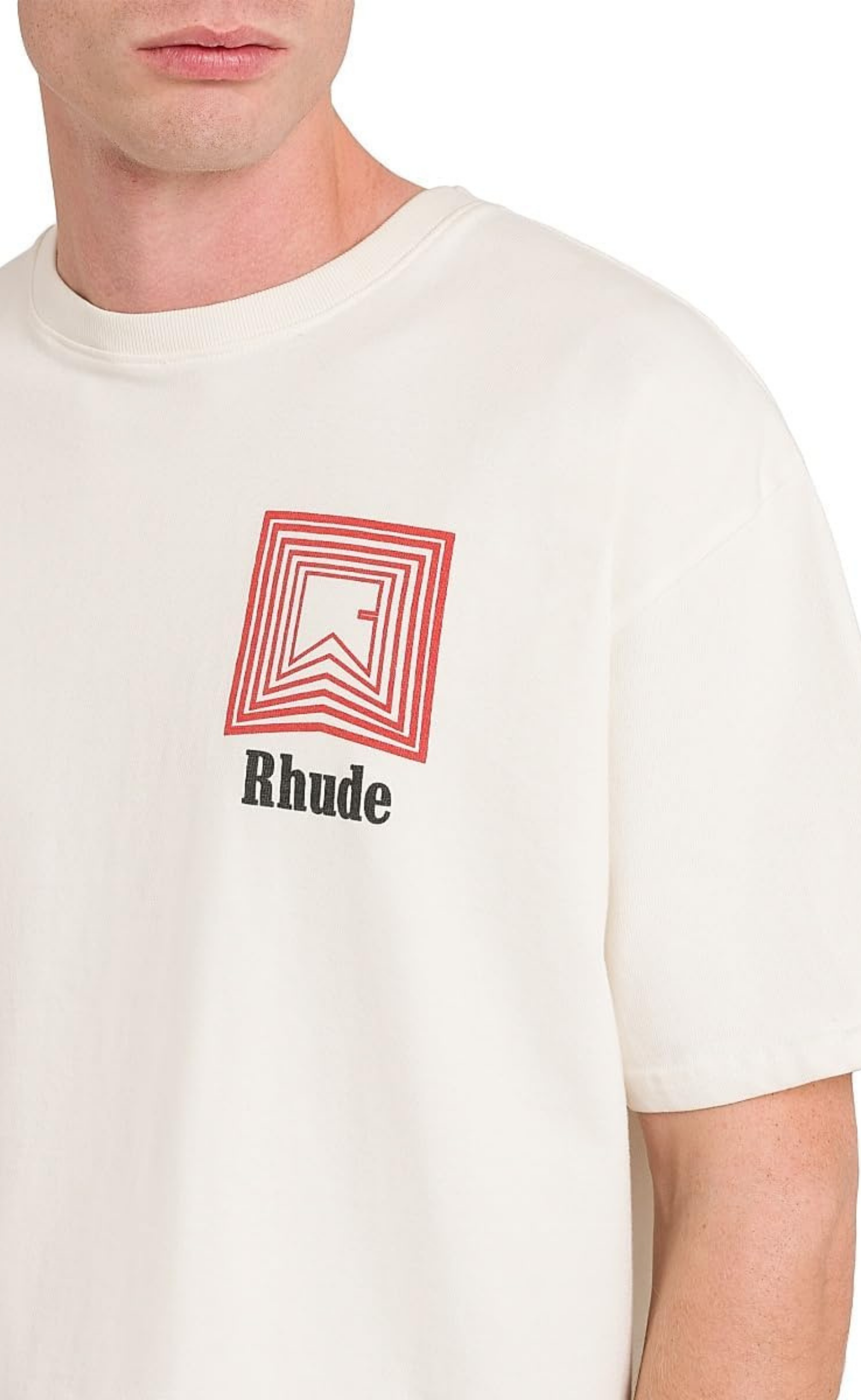 CHEVRON LOGO REPEAT VINTAGE WHITE T-SHIRT