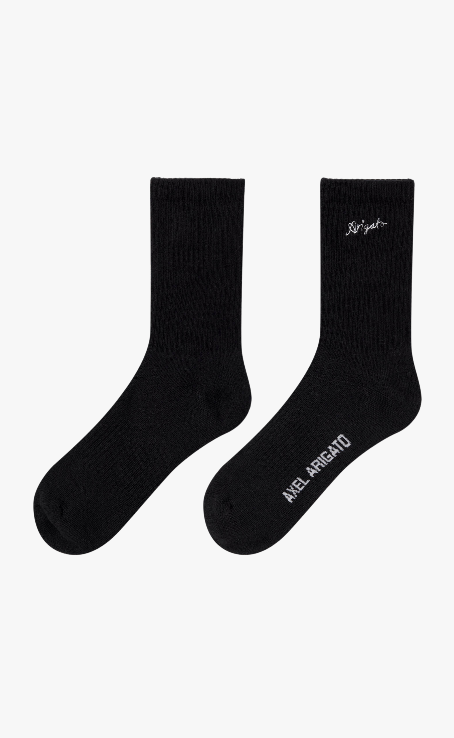 SCRIBBLE ARIGATO TUBE BLACK SOCKS
