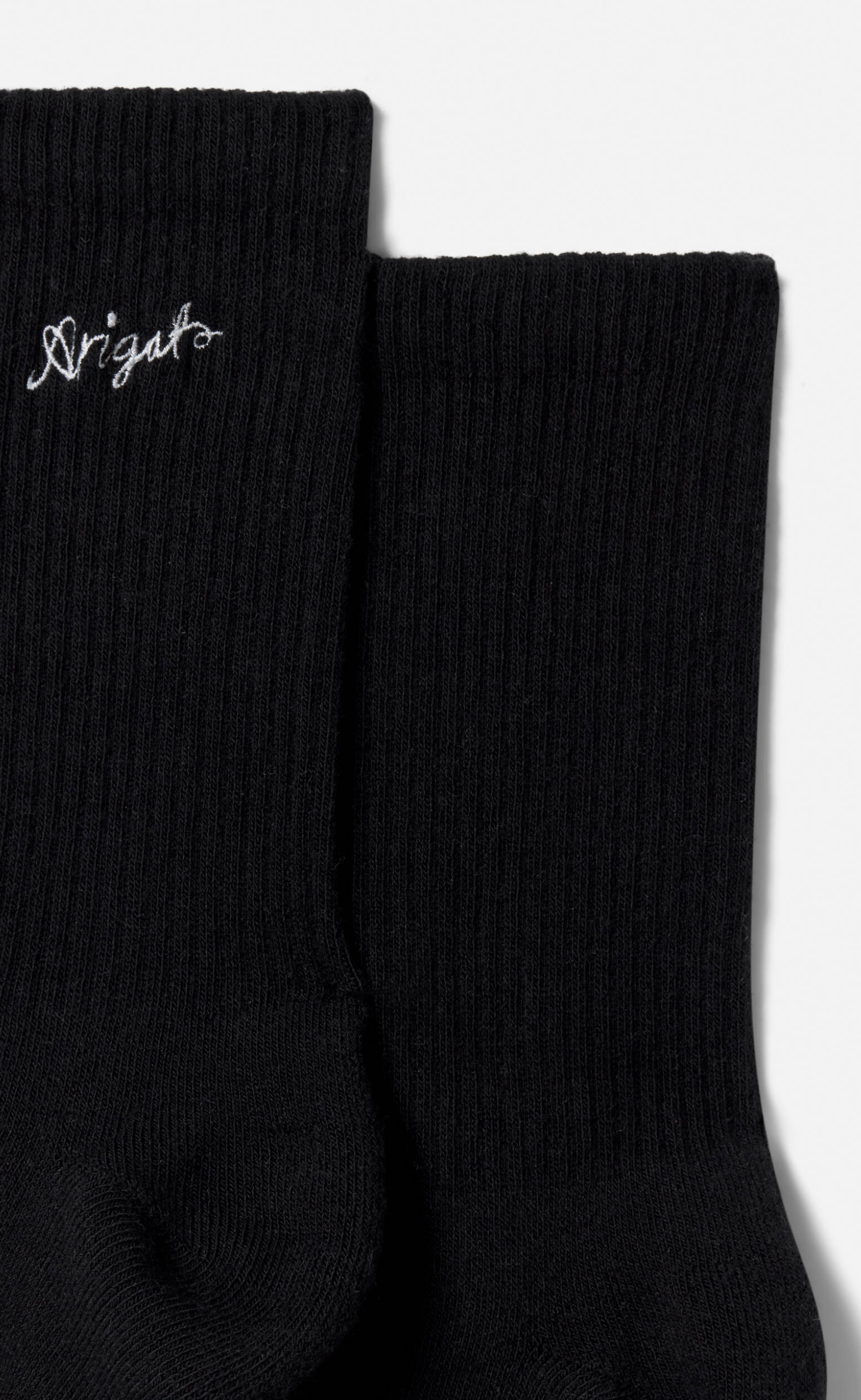 SCRIBBLE ARIGATO TUBE BLACK SOCKS