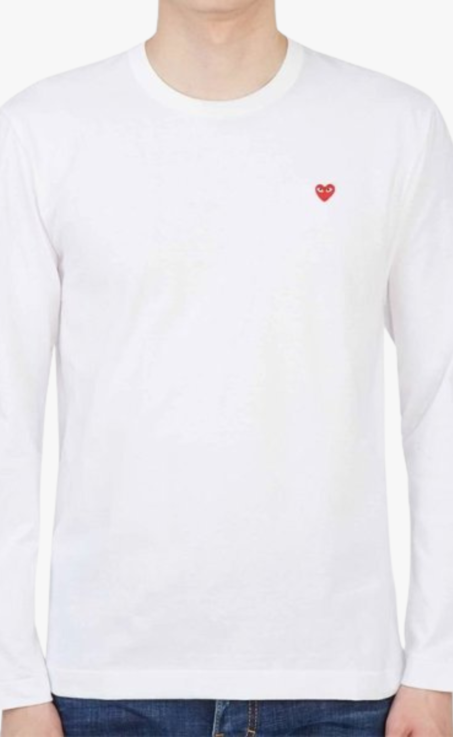 UNISEX WITH SMALL EMBLEM WHITE LONGSLEEVE