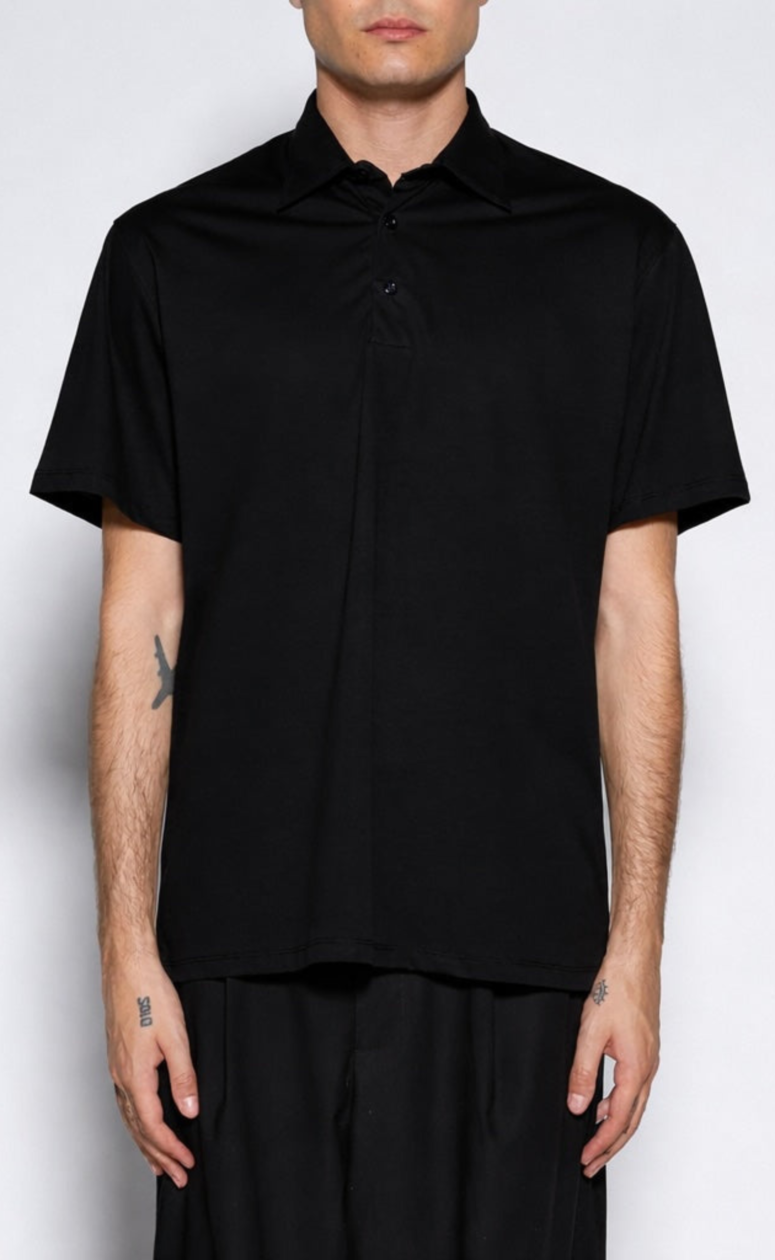 REGULAR POLO COTTON BLACK T-SHIRT