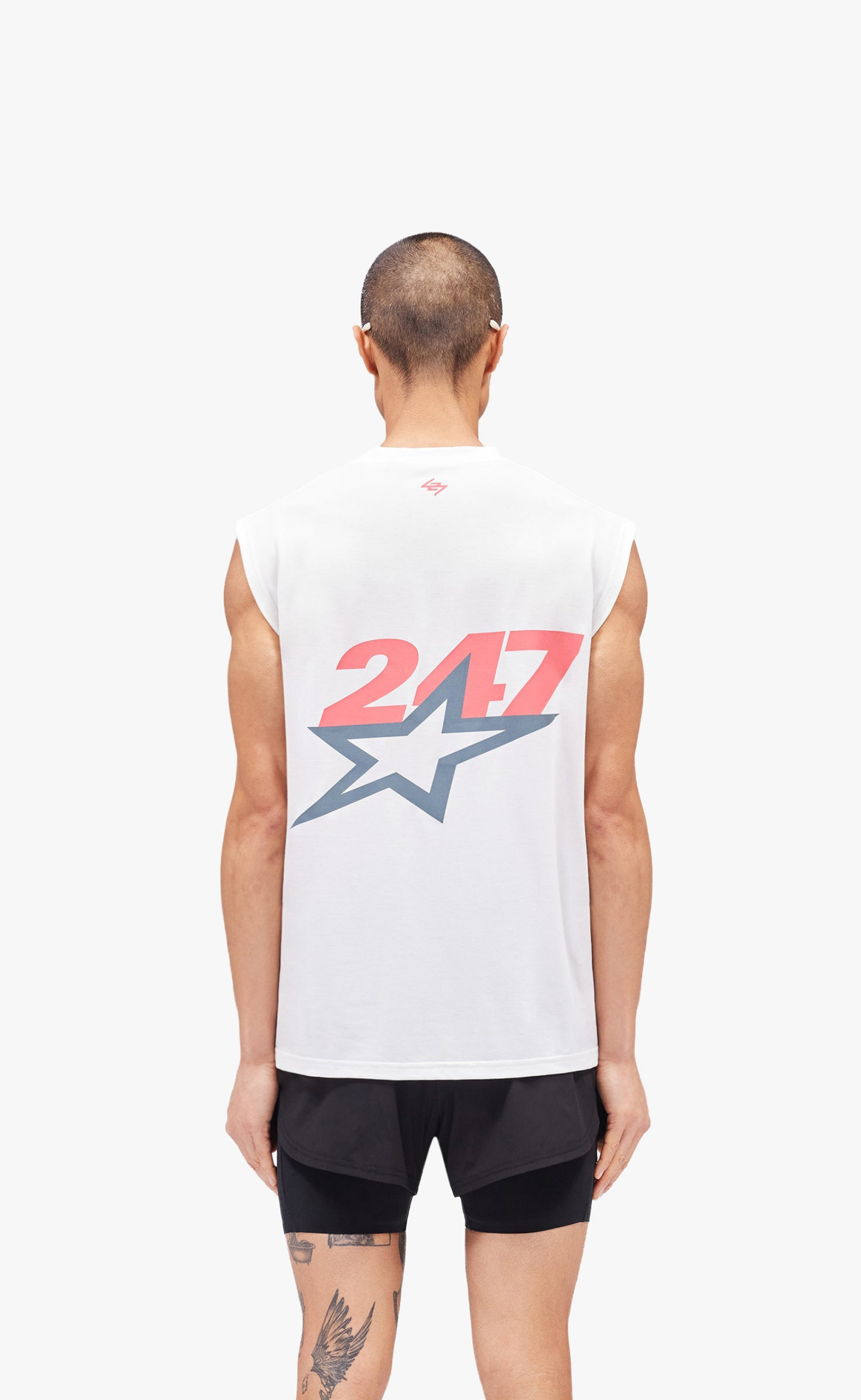 TEAM 247 STAR OS FLAT WHITE TANK TOP