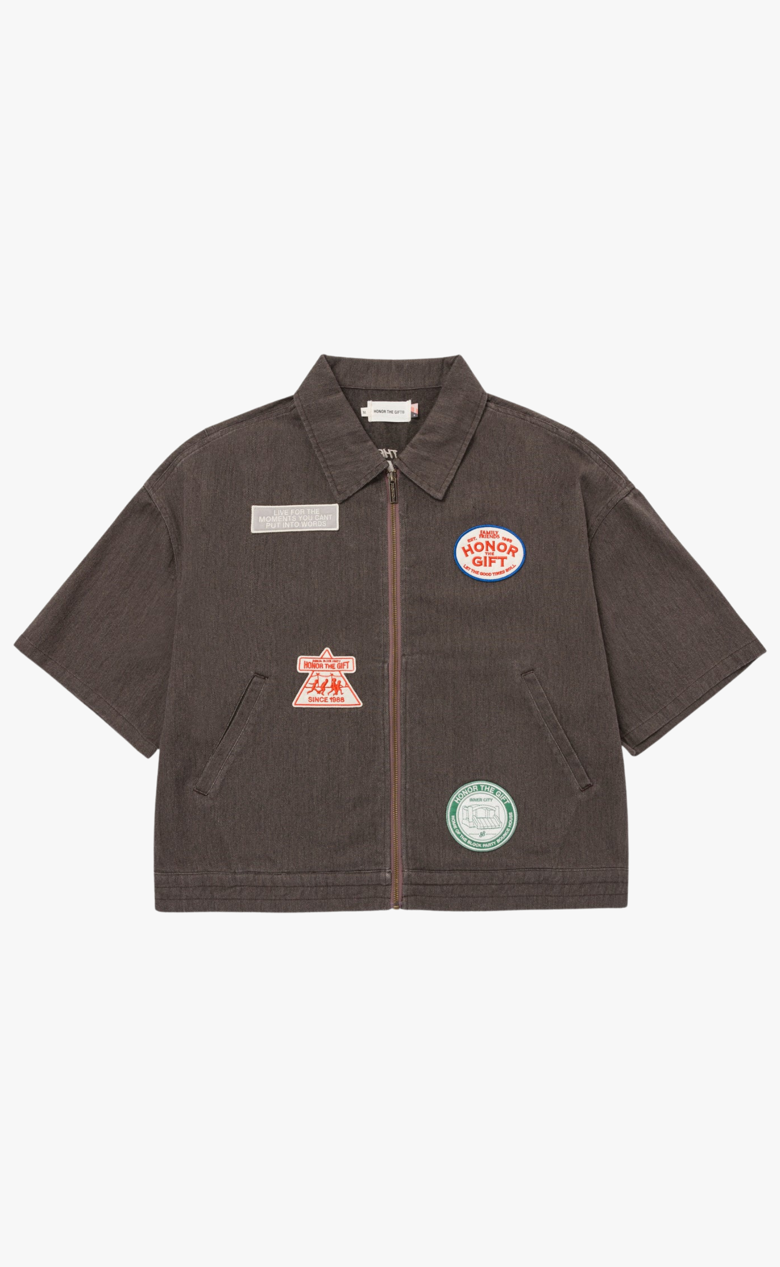 TWILL FULL ZIP BLACK SHIRT