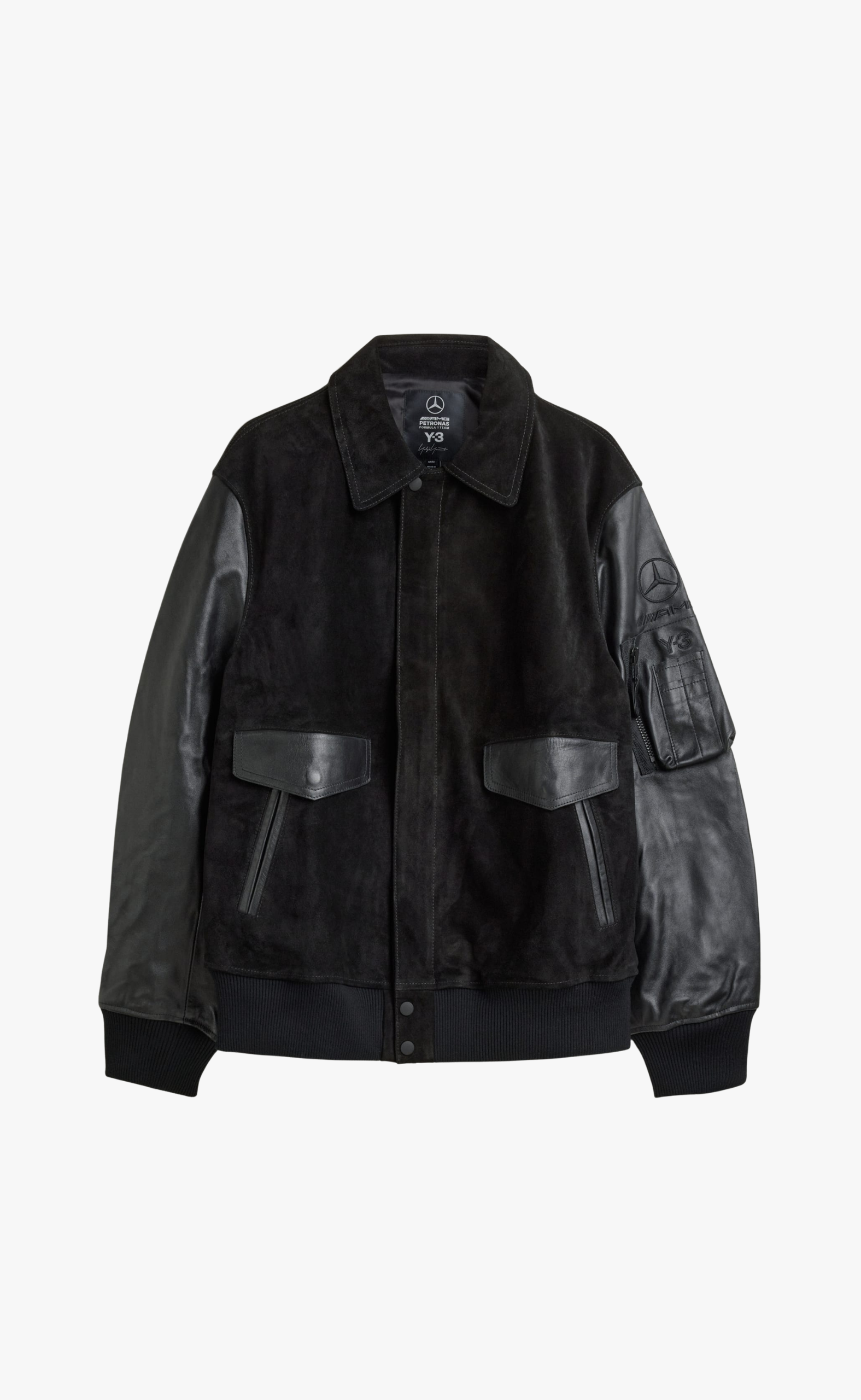 F1 MERCEDES LEATHER RACING BLACK JACKET