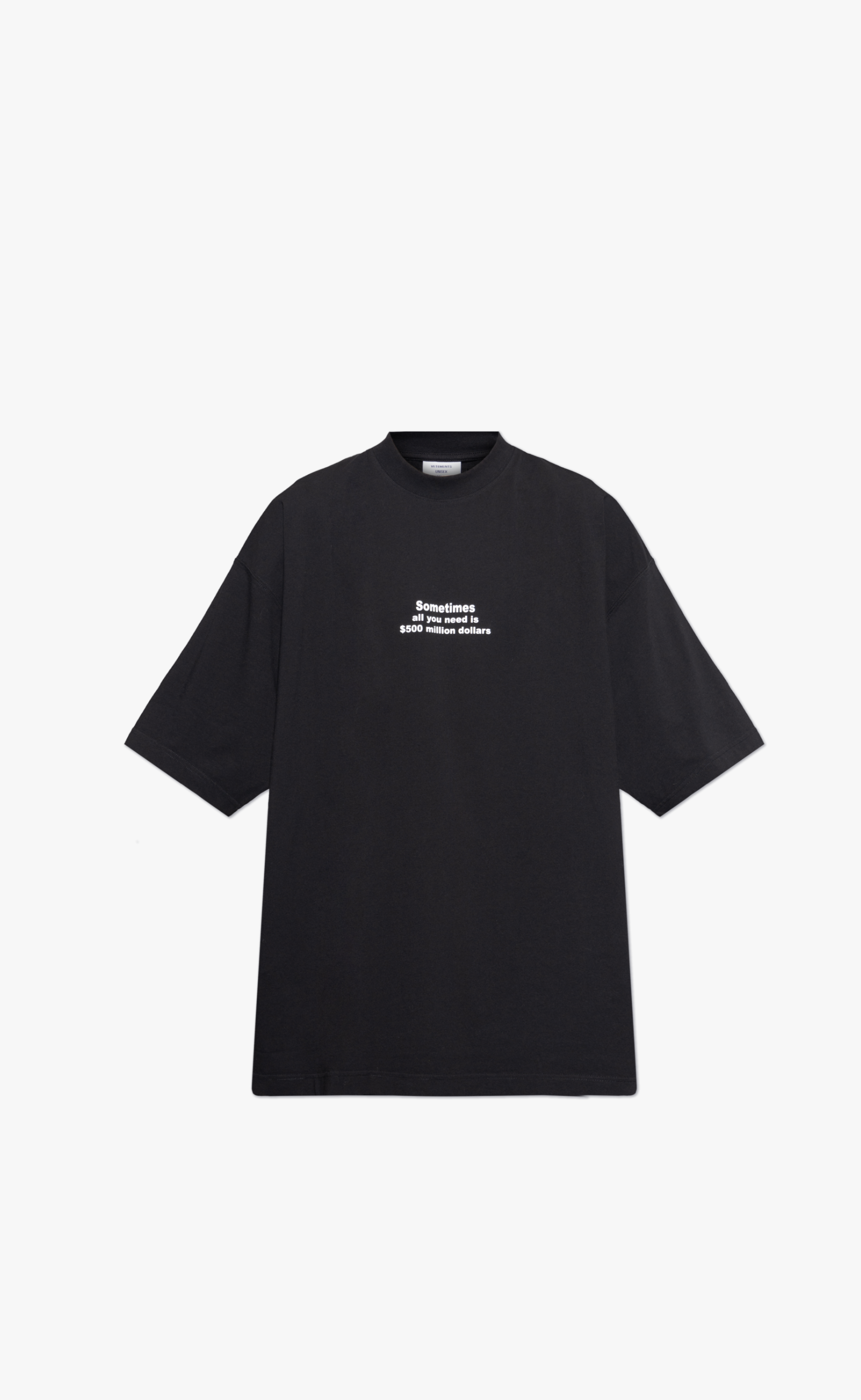 500 MILLION DOLLARS OVERSIZED BLACK T-SHIRT