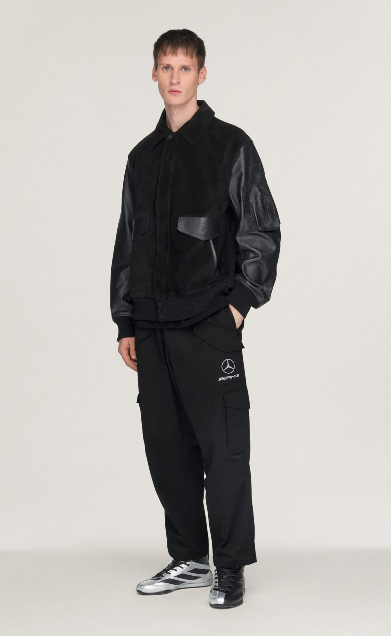 F1 MERCEDES LEATHER RACING BLACK JACKET